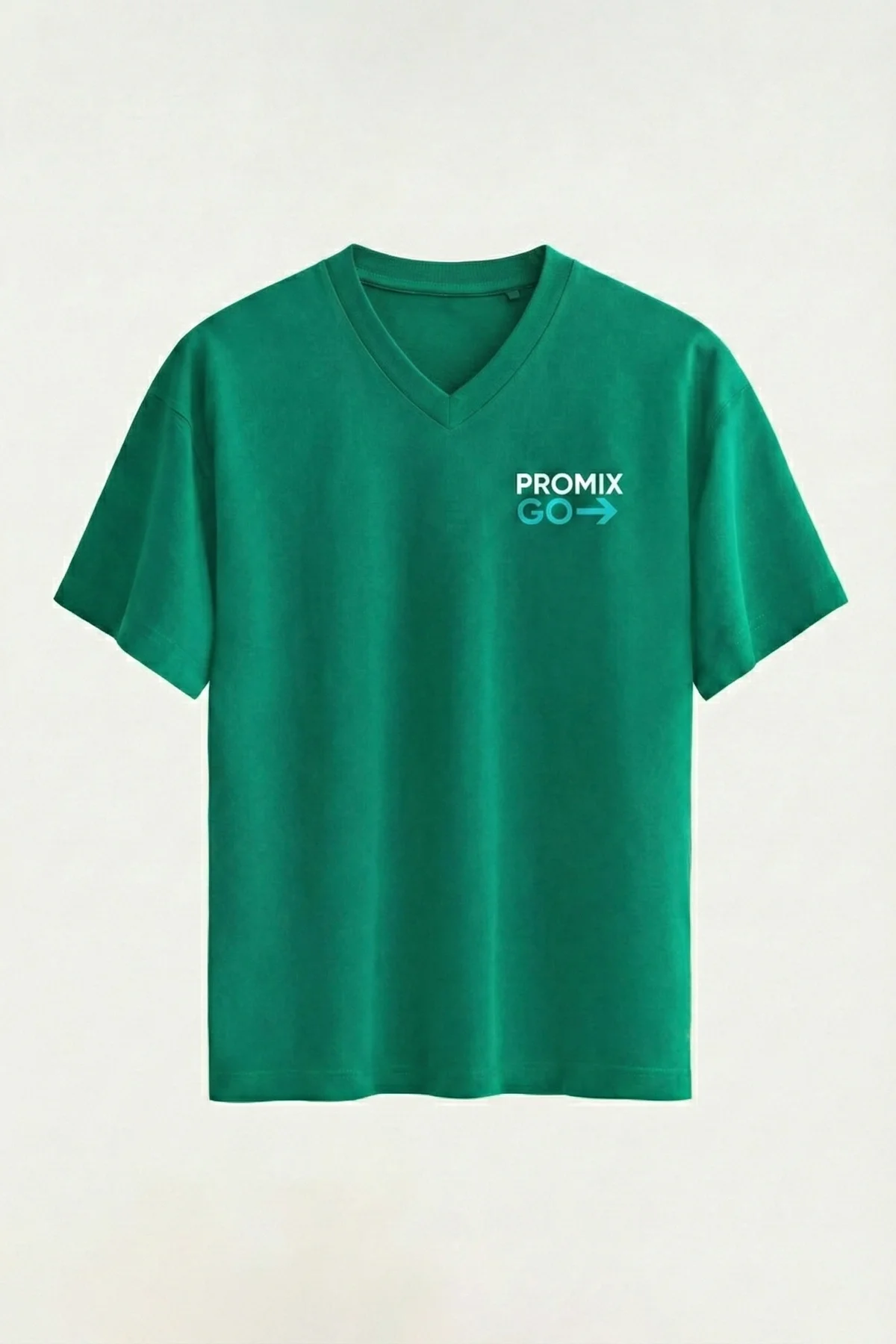 Promix Go Unisex T-Shirt V Yaka Kısa Kol Kişiye İsme Özel Tasarım Private Label New Design
