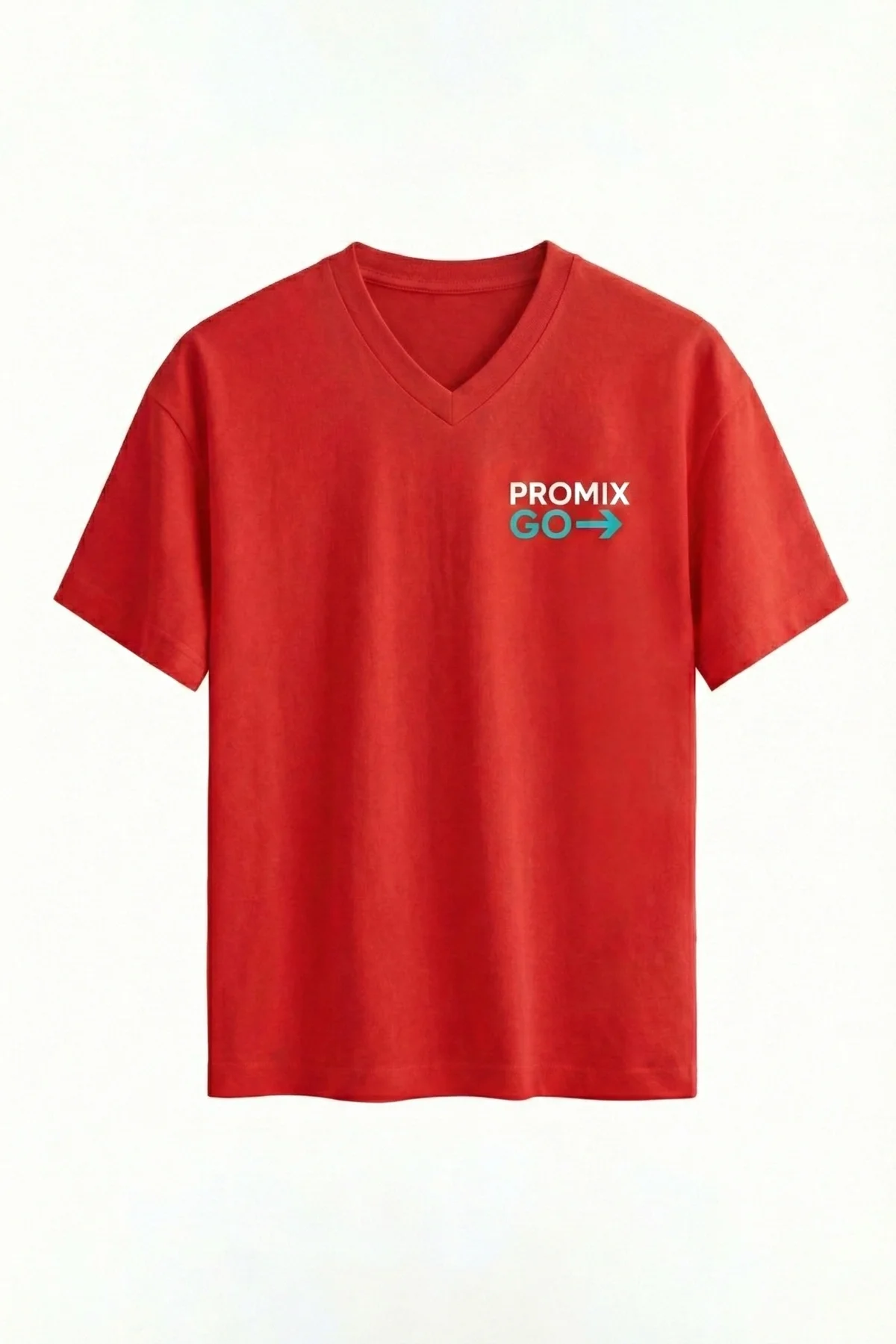 Promix Go Unisex T-Shirt V Yaka Kısa Kol Kişiye İsme Özel Tasarım Private Label New Design