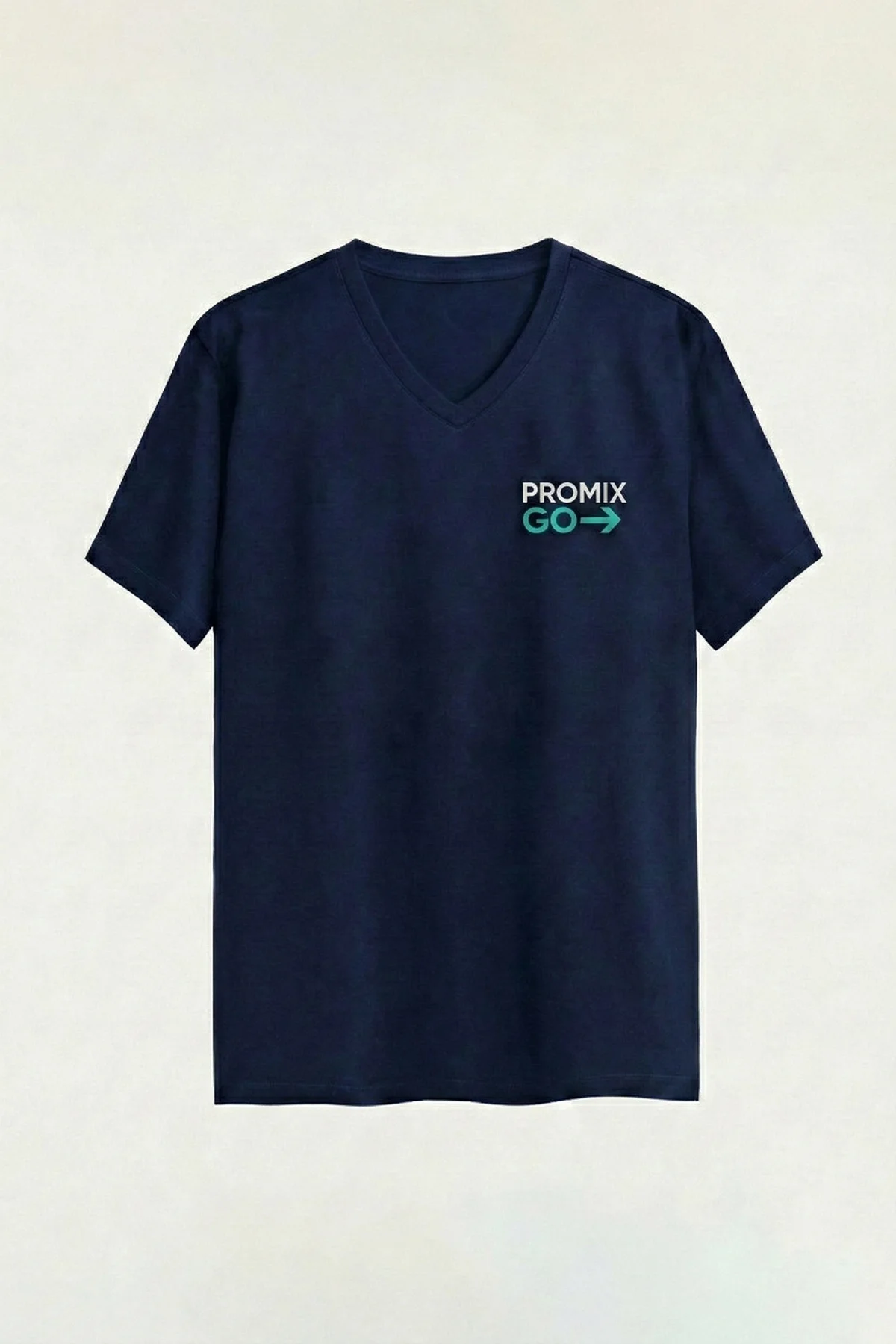 Promix Go Unisex T-Shirt V Yaka Kısa Kol Kişiye İsme Özel Tasarım Private Label New Design