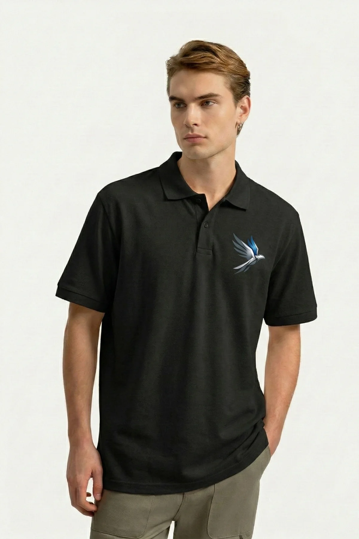 Hawk Era T-Shirt Erkek Siyah Beyaz Polo Yaka Kısa Kol Tişört Güçlü Duruş, Sınırsız Rahatlık