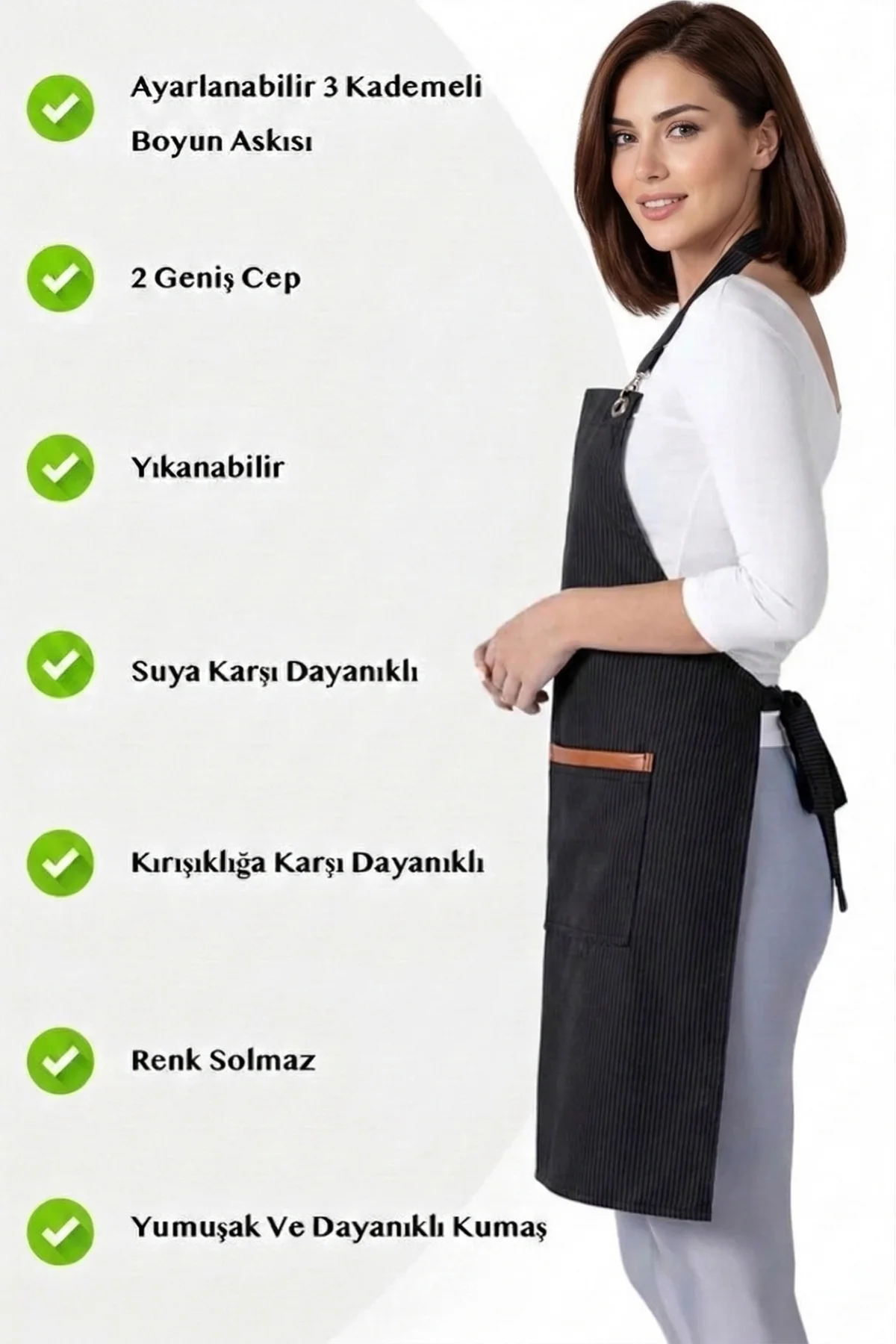 Hawk Era Önlük Kişiye İsme Firmaya Özel Şef Garson Restaurant Kafe Aşçı Mutfak Barista Kuaför Siyah iş Önlüğü