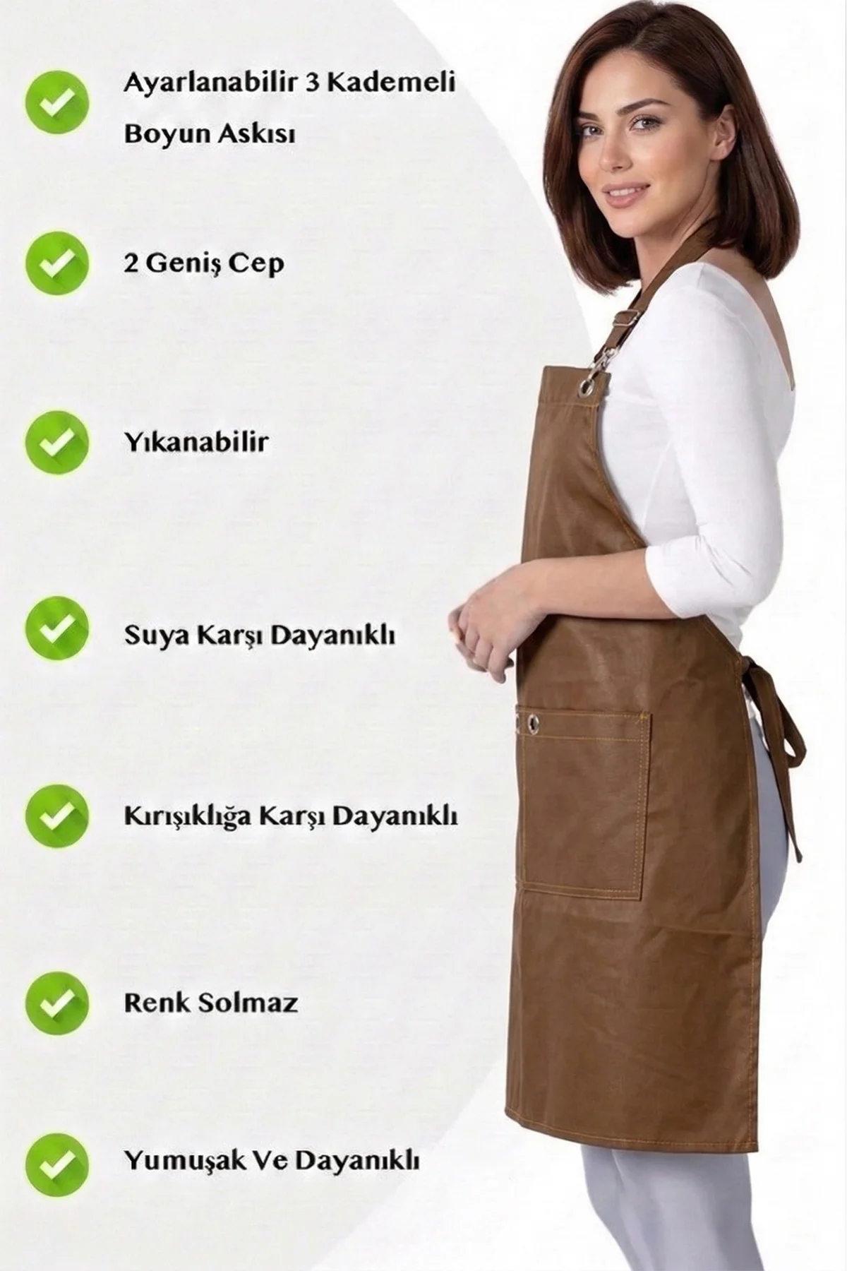 Hawk Era Önlük Kişiye İsme Firmaya Özel Şef Garson Restaurant Kafe Aşçı Mutfak Barista Kuaför Deri iş Önlüğü