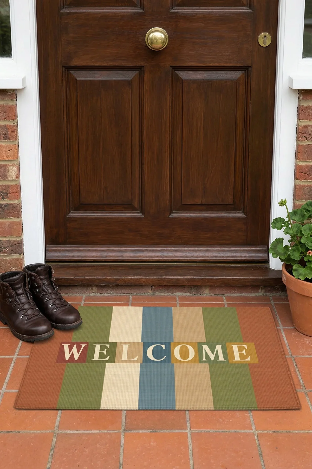 Valerine Life Retro WELCOME Dijital Baskılı Ev Ofis İşyeri Kapı Önü Dış Paspası 45x70cm