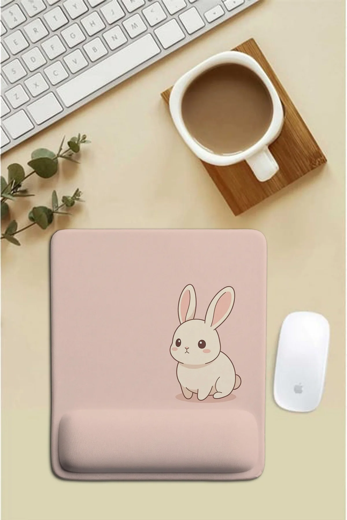 SonicTouch Pembe Bilek Sevimli Yavru Taşvanım Dikdörtgen Pürüzsüz Yüzey Ergonomik Mouse Pad 18x22cm