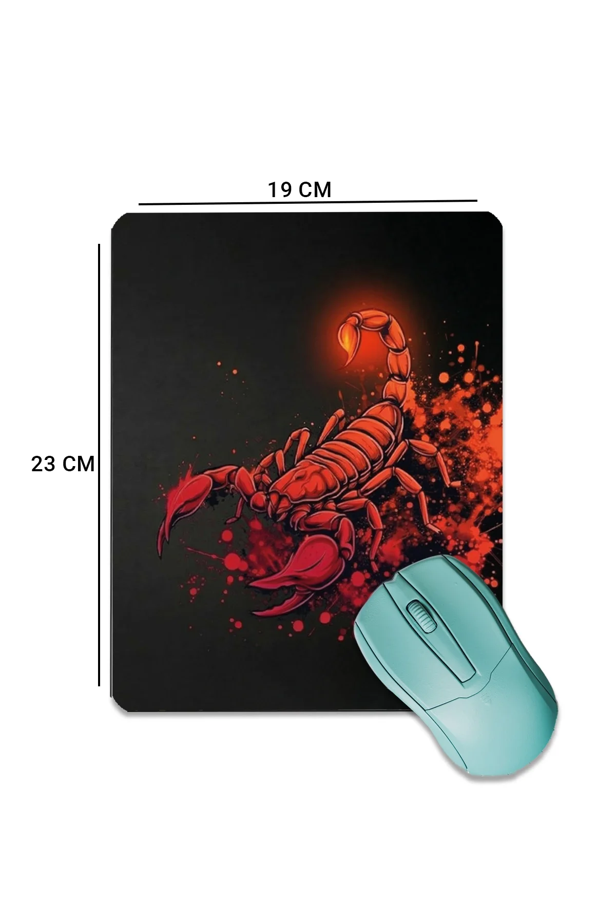 SonicTouch Kırmızı Neon Akrep Pürüzsüz Yüzey Kaymaz Taban Dikişsiz Gamer Oyuncu Mouse Pad 19x23cm