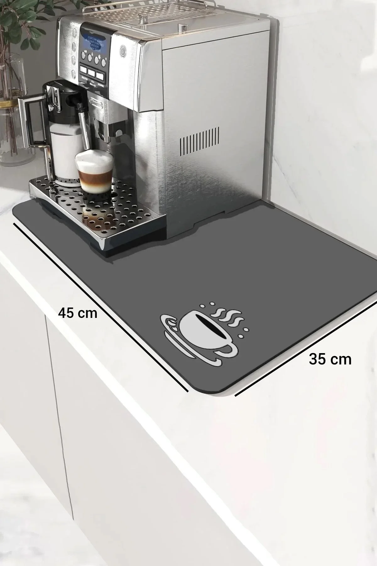 Valerine Life Kahve Makinesi Matı Su Geçirmez Kaymaz Yıkanabilir Çaycı, Çay Espresso Makinesi Pad 35x45cm 27KHD240111