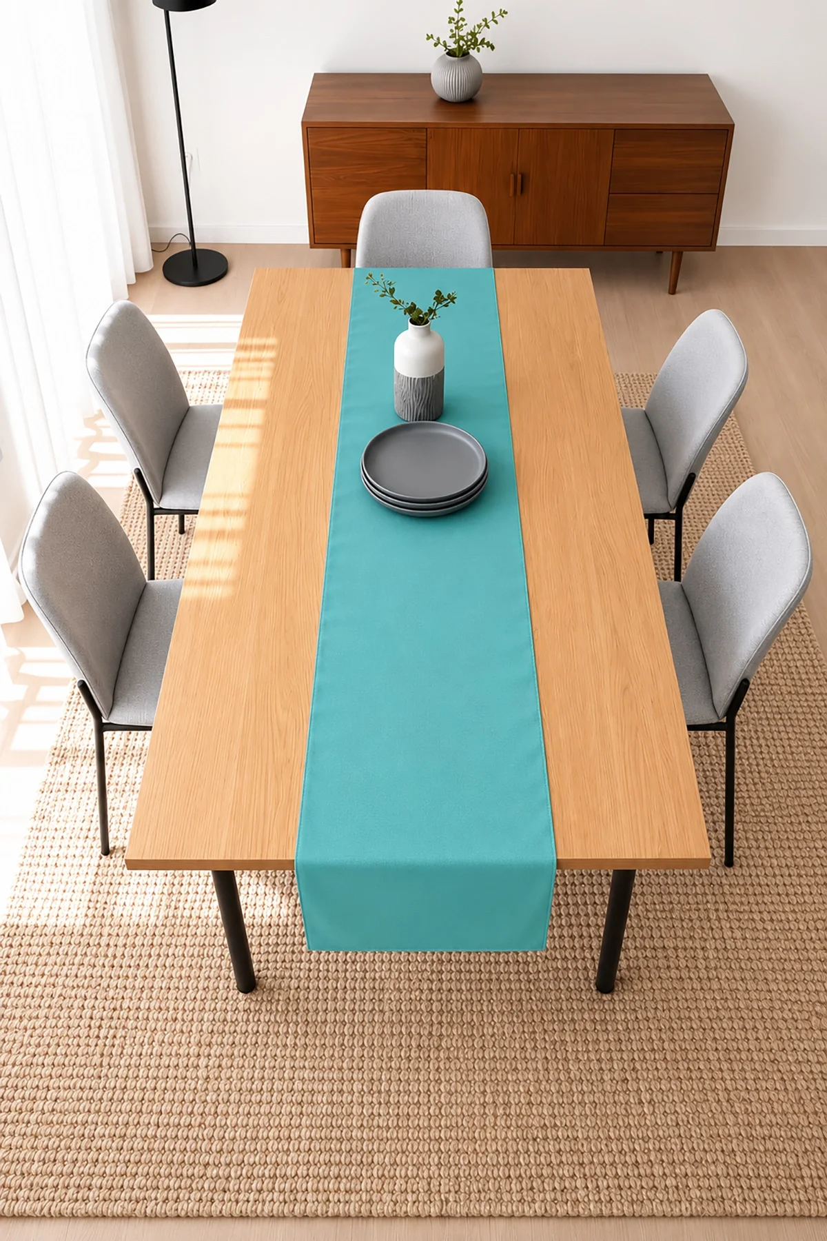 Valerine Life Runner Amerikan Servisi 40x140cm Dijital Baskılı Sıvı Geçirmez Masa Konsol Örtüsü