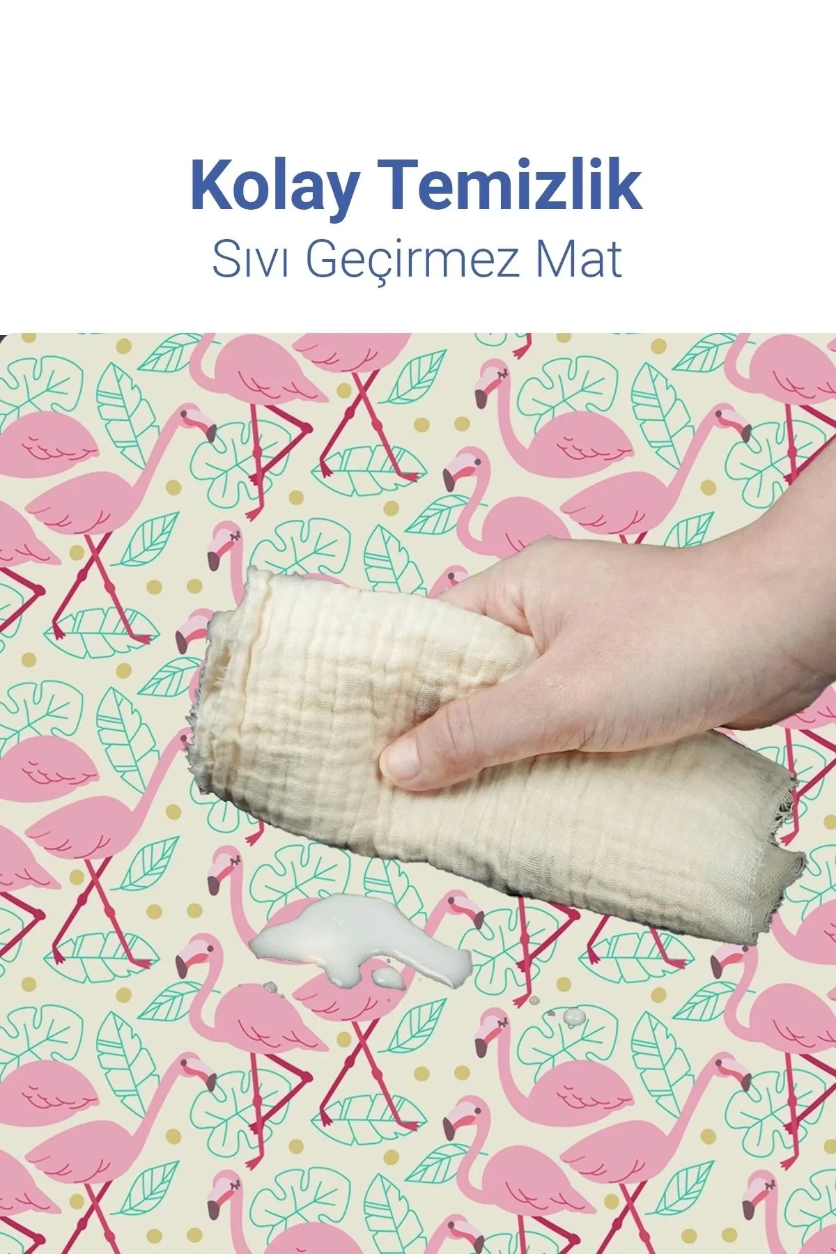 MAtGo Baby Bebek Mama Sandalyesi Alt Örtüsü Matı Kaymaz Deri Taban Yıkanabilir Yemek Pad 125x125cm