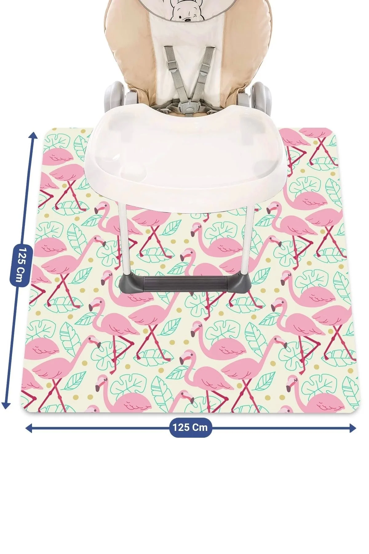 MAtGo Baby Bebek Mama Sandalyesi Alt Örtüsü Matı Kaymaz Deri Taban Yıkanabilir Yemek Pad 125x125cm