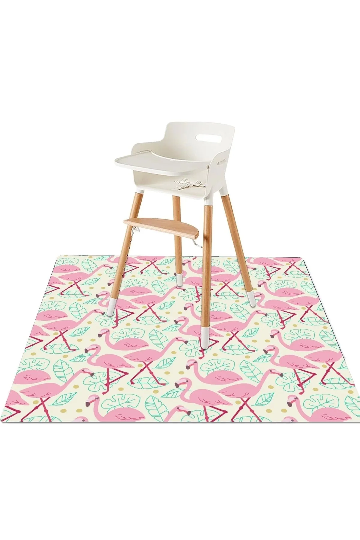 MAtGo Baby Bebek Mama Sandalyesi Alt Örtüsü Matı Kaymaz Deri Taban Yıkanabilir Yemek Pad 125x125cm