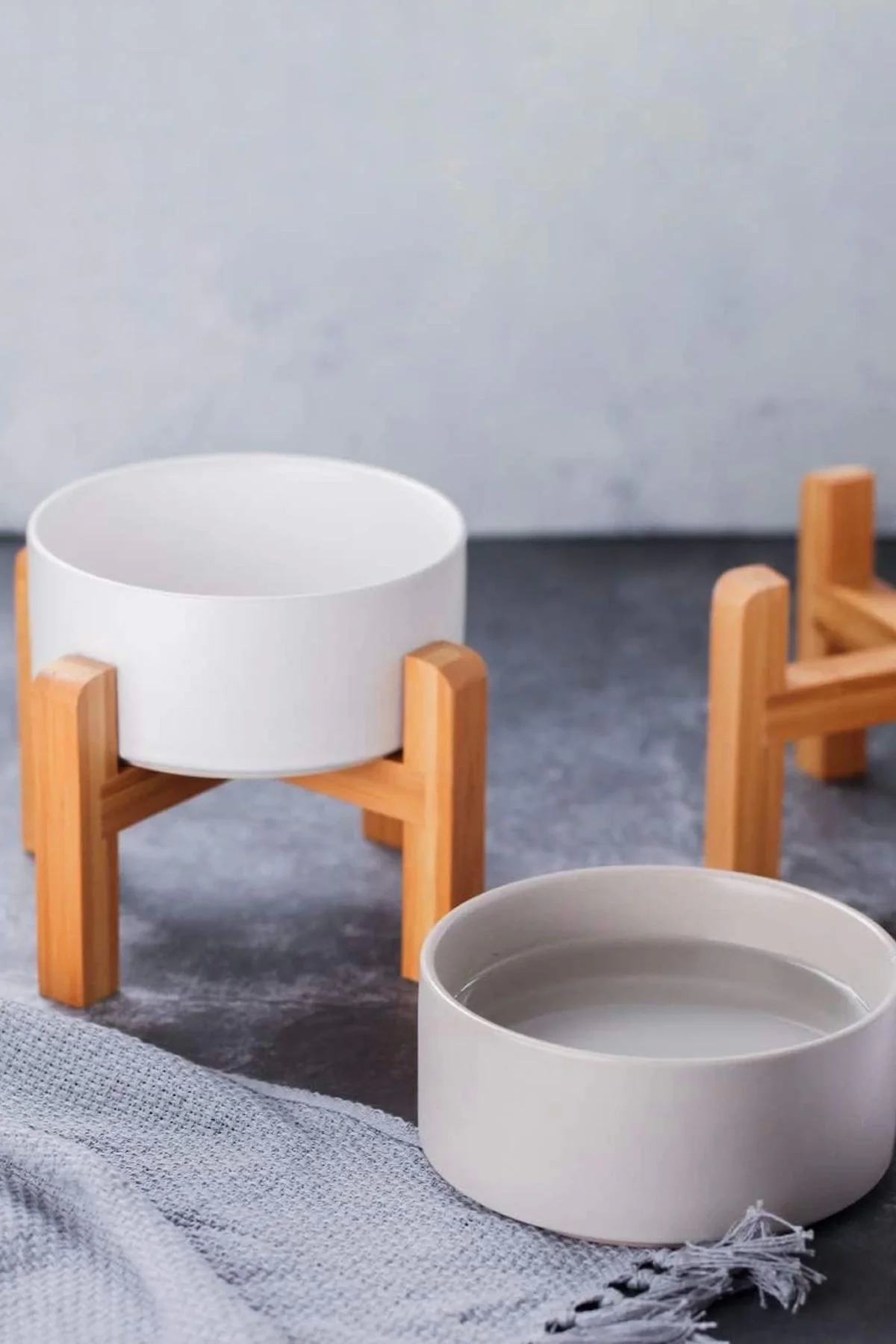 MatGo Pati Kedi Köpek Beslenme Mama Su Kabı Seramik Kaseli 500Ml Hacimli Kaymaz Şık ve Hijyenik 2’li Set