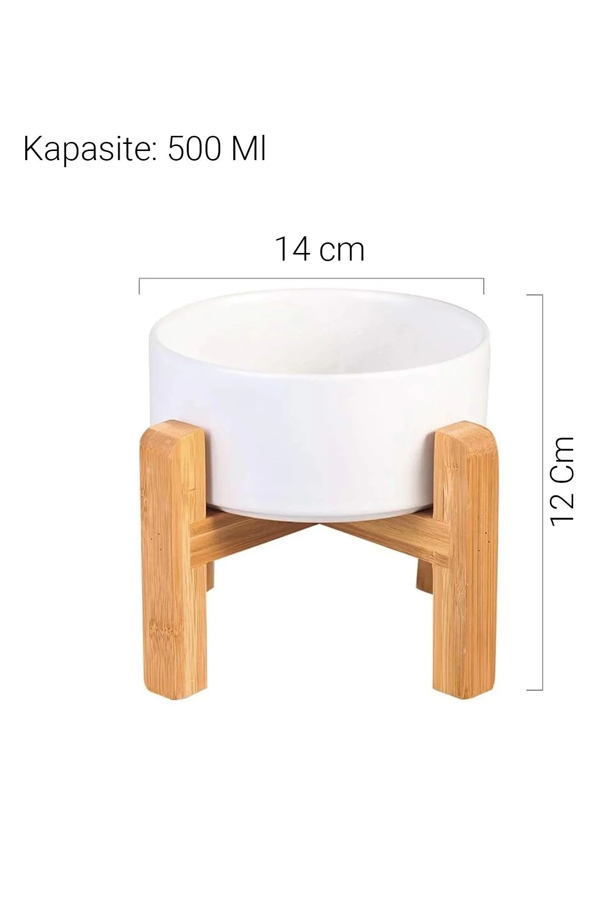 MatGo Pati Kedi Köpek Beslenme Mama Su Kabı Seramik Kaseli 500Ml Hacimli Kaymaz Şık ve Hijyenik 2’li Set