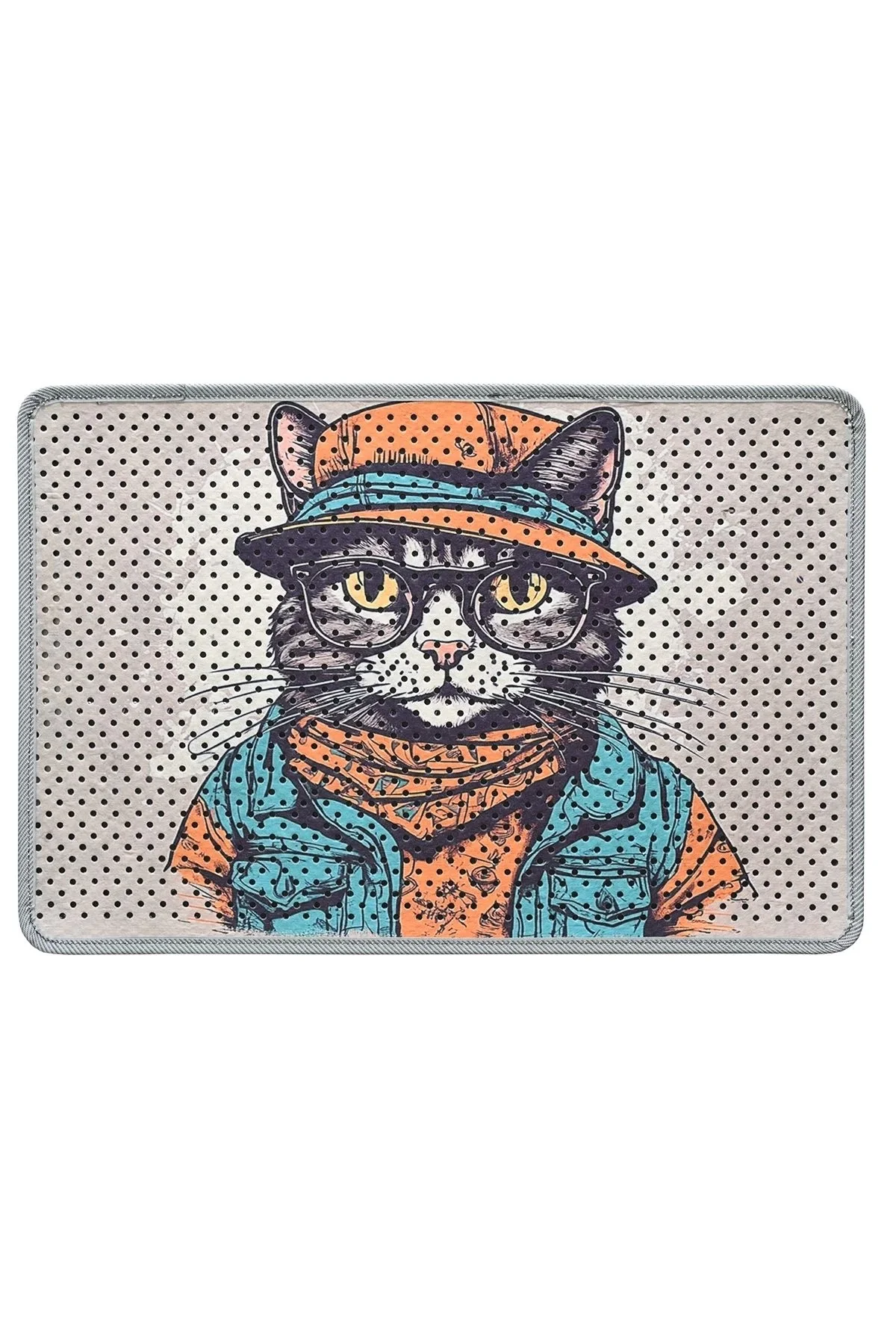 MatGo Pati Kedi Kumu Matı Çift Katlı Sıvı Geçirmez Kaymaz Elekli Yıkanabilir Kedi Tuvaleti Paspası 40x60cm