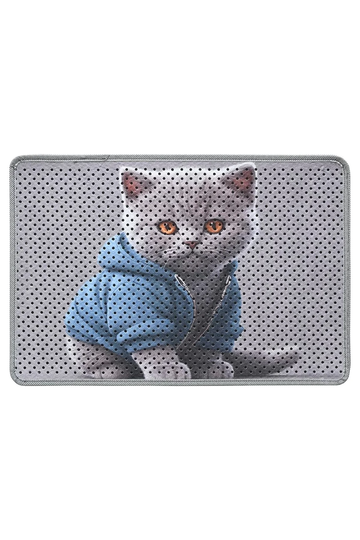 MatGo Pati Kedi Kumu Matı Çift Katlı Sıvı Geçirmez Kaymaz Elekli Yıkanabilir Kedi Tuvaleti Paspası 40x60cm