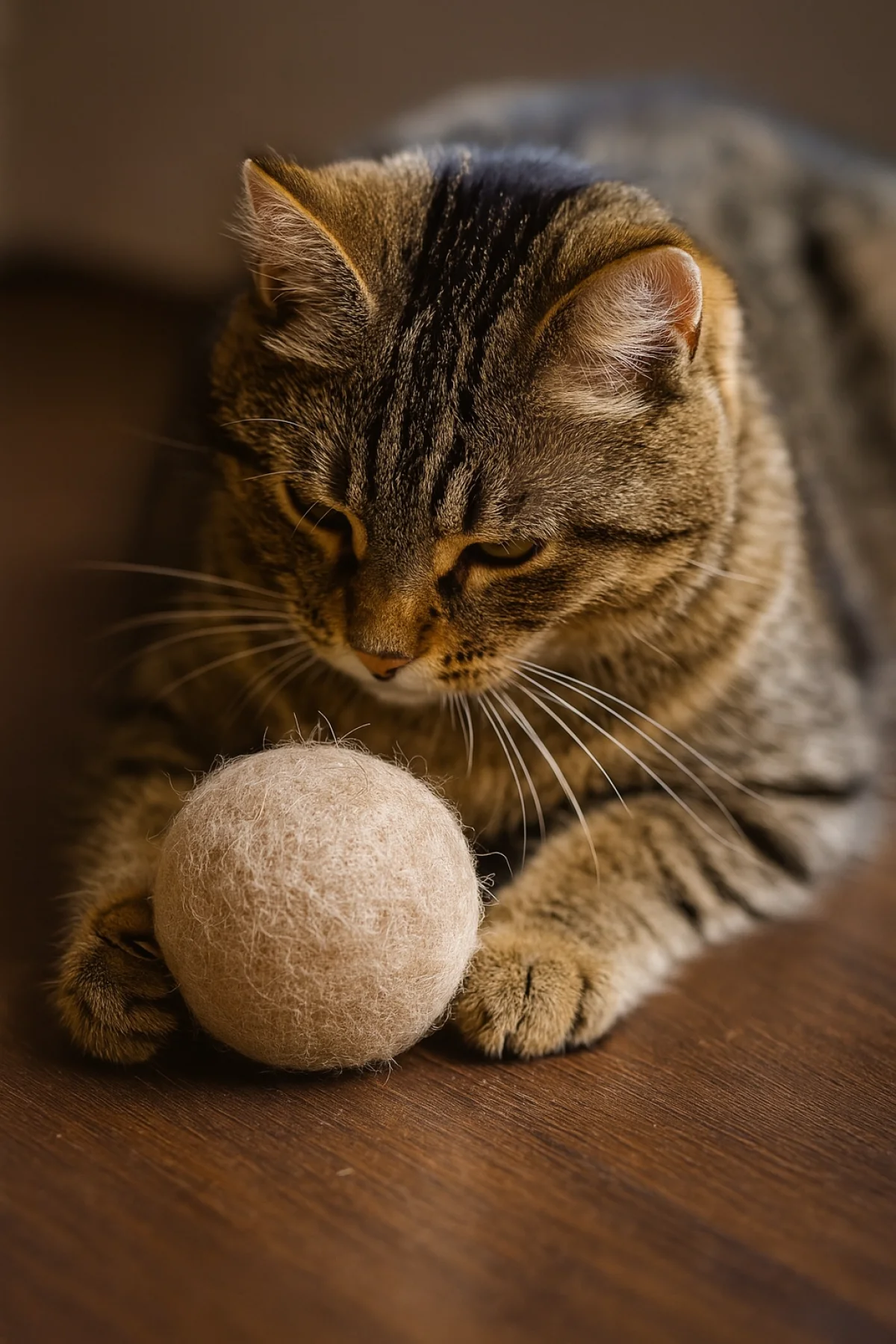 MatGo Pati Doğal Sessiz Kedi Oyun Topu Kedi Oyuncağı Yün Yumağı - Hareket ve Gelişimi Destekler