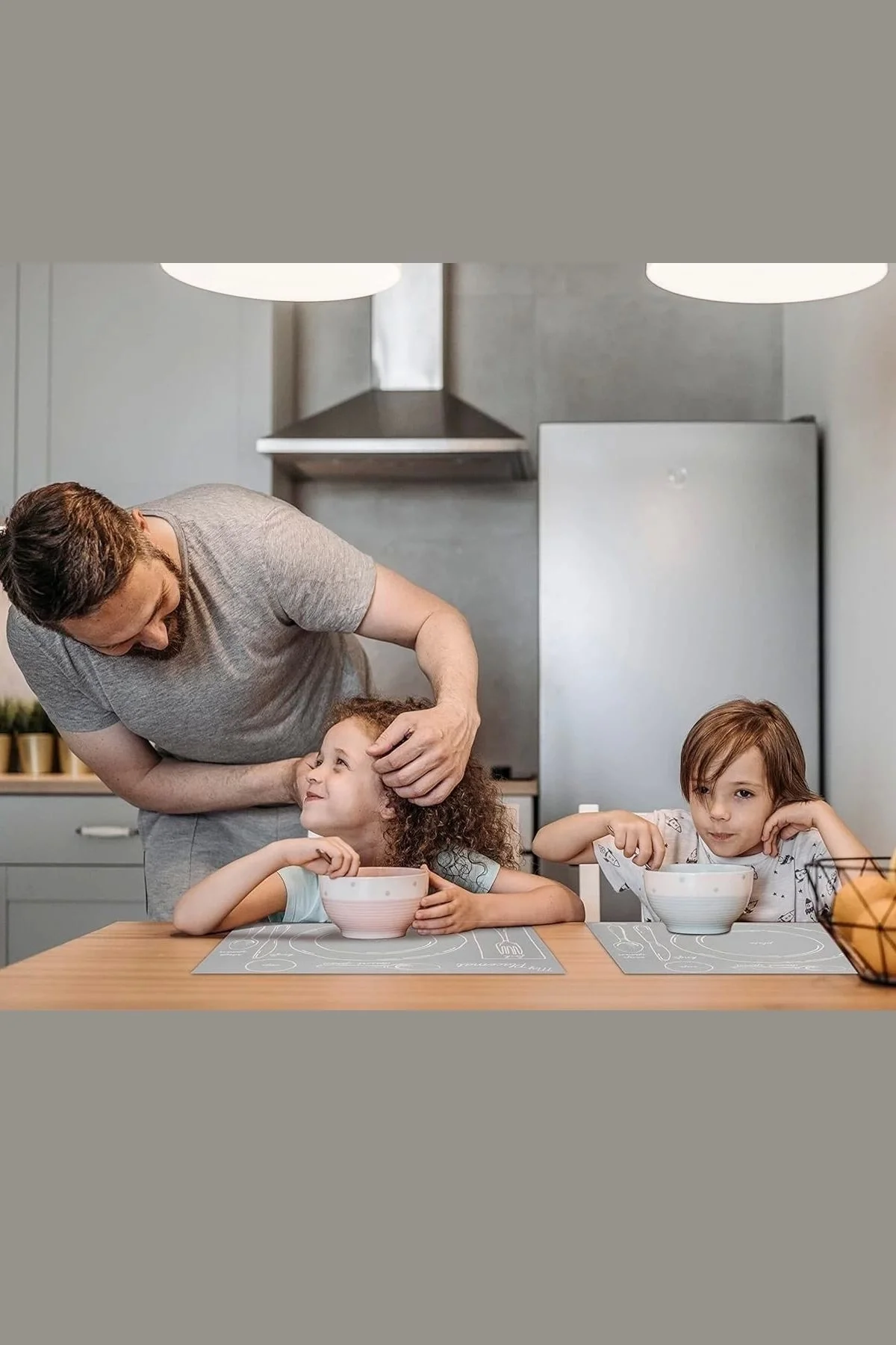 MAtGo School Breakfast Navajo Beyazı Sıvı Geçirmez Beslenme Matı Kaymaz Yıkanabilir Okul Yemek Pad 35x45cm