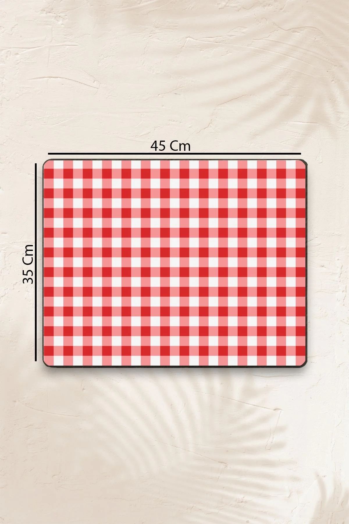 MAtGo School Kırmızı Pöti Kareli Sıvı Geçirmez Beslenme Matı Kaymaz Yıkanabilir Okul Yemek Pad 35x45cm