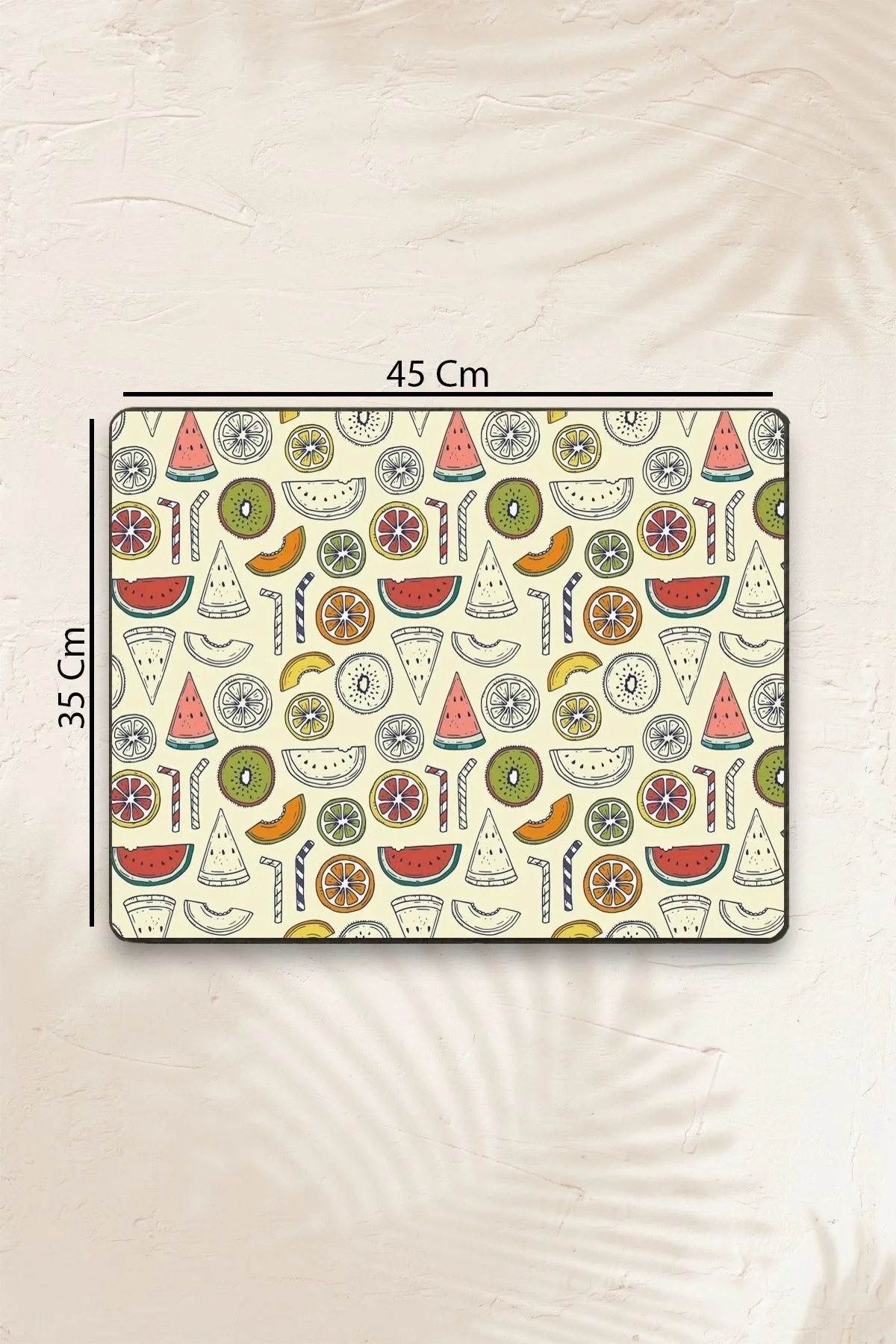 MAtGo School Meyve Partisi Krem Sıvı Geçirmez Beslenme Matı Kaymaz Yıkanabilir Okul Yemek Pad 35x45cm