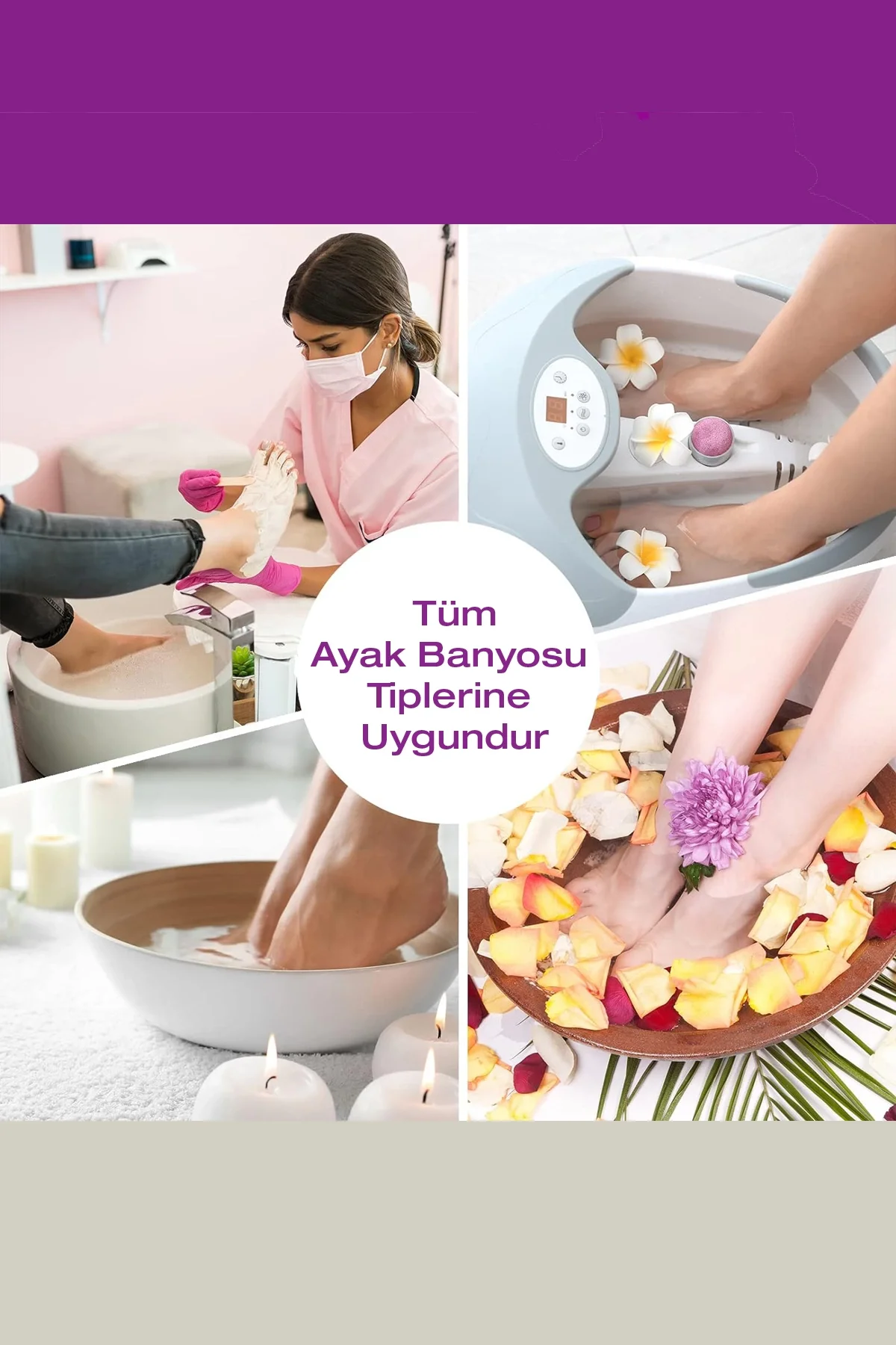 MivelaCure Pedikür Ayak Banyosu Galoşu Tek Kullanımlık Şeffaf Spa Masaj Küvet Poşeti 80x82cm 100 Ad.