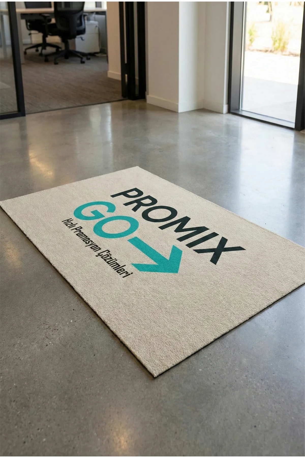 Promix Go Dijital Baskılı Kişiye Firmaya Özel Tasarım Private Label New Design Ev Ofis İş Yeri Kapı Önü Paspası 50x90cm