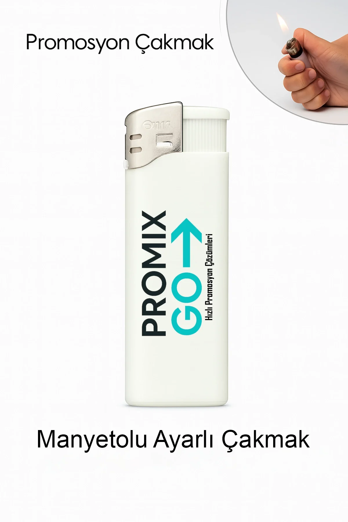 Promix Go Manyetolu Ayarlı Çift Taraflı UV Baskılı Promosyon Çakmak Logolu Reklam Hediyelik Çakmak 20PXC250907