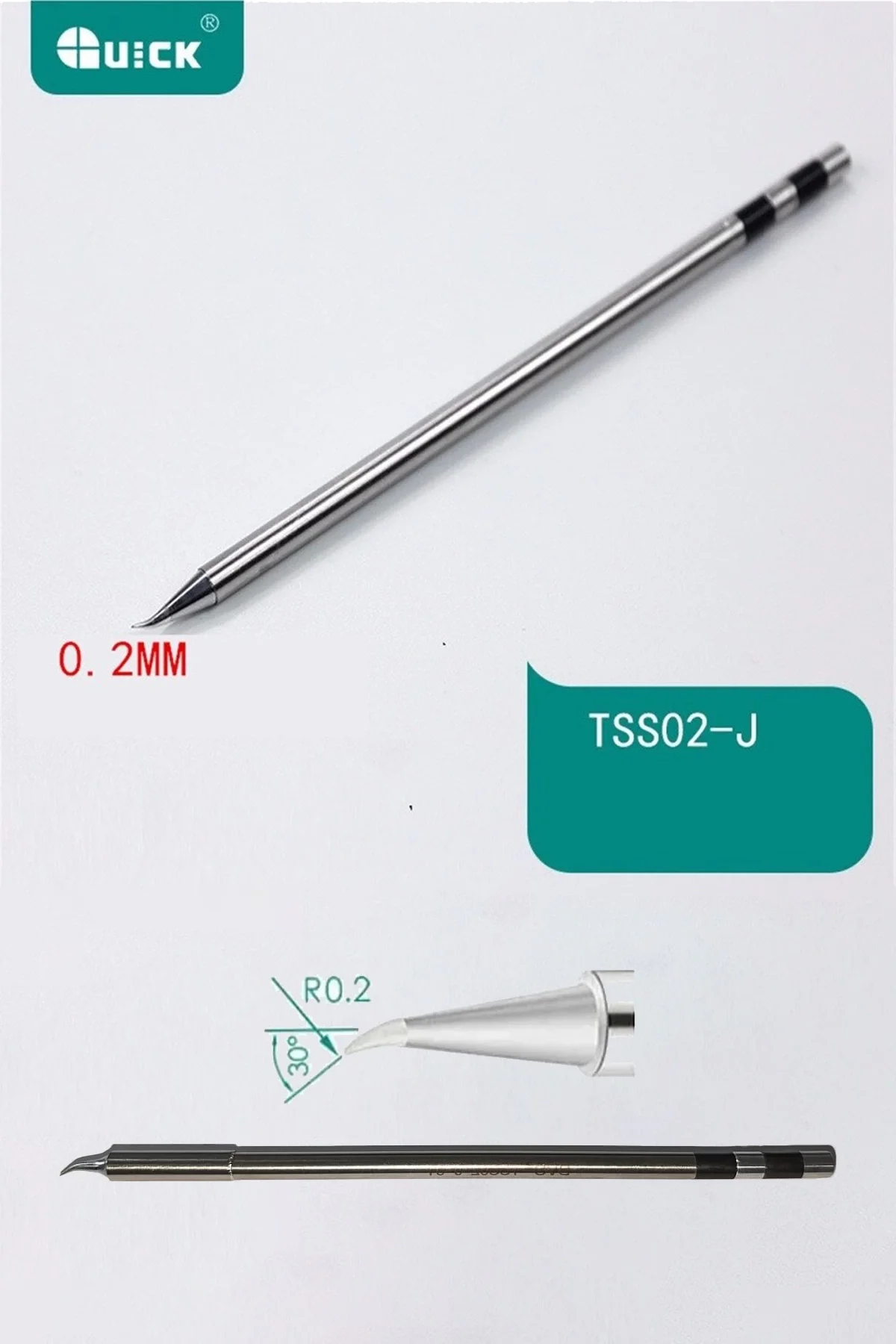 Quick TSS02-J-01 Havya Ucu – Kavisli Lehimleme Ucu (TS1200A Uyumlu)