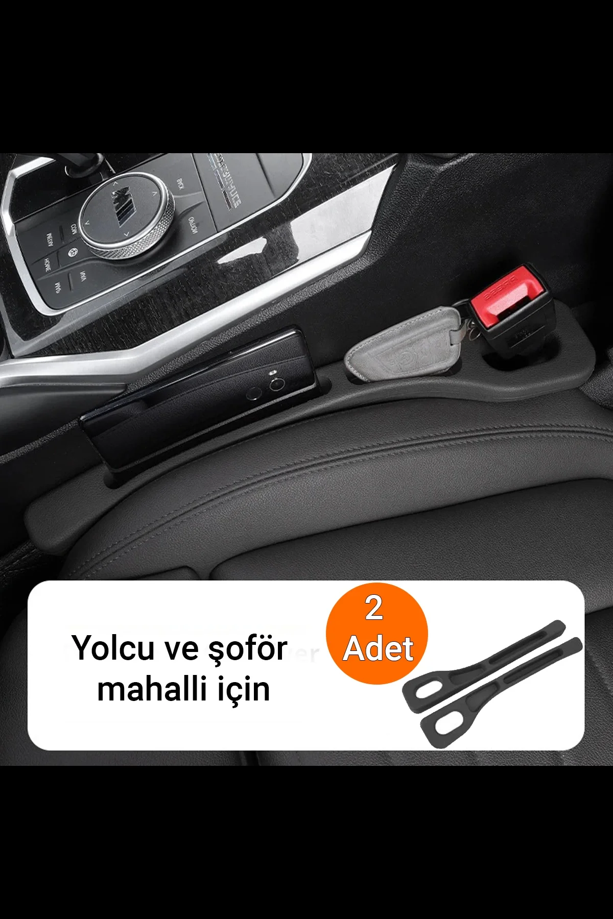 SonicTouch Koltuk Boşluk Yanı Telefon Anahtar Tutucu Araç içi Organizer Universal Kolçak Yanı Düzenleyici 2 Ad