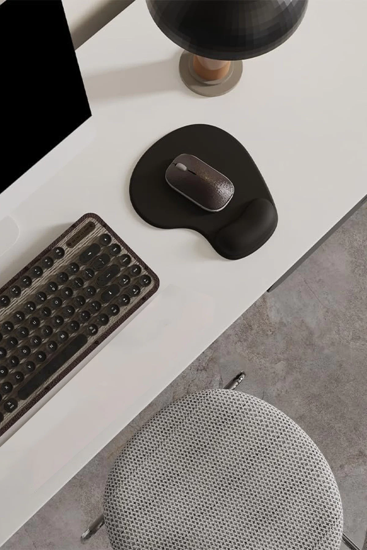 SonicTouch Bilek Destekli Siyah Damla Tipi Pürüzsüz Yüzey Dikişsiz Gamer Oyuncu Mouse Pad 20x22cm