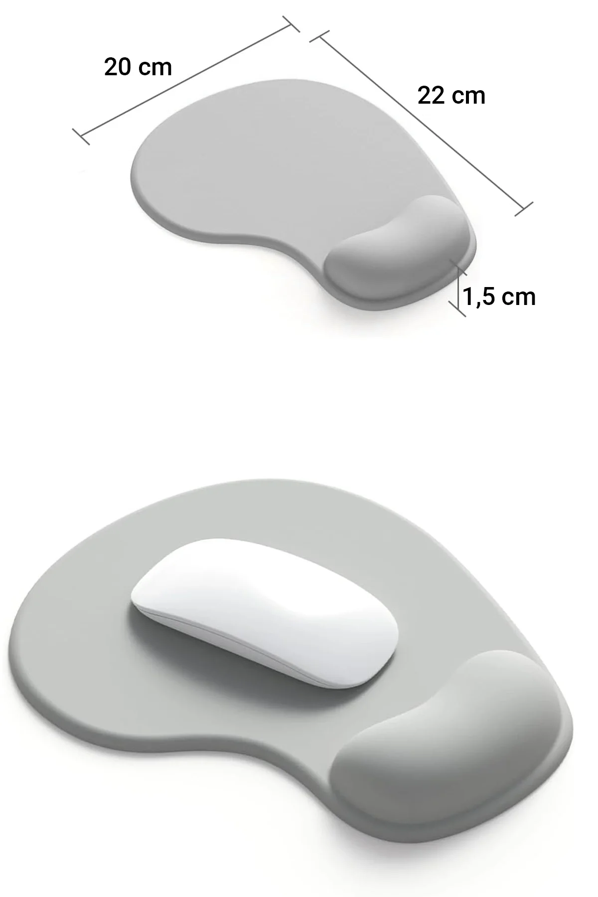 Promix Go Bilek Destekli Damla Tipi Kişiye veya Firmaya Özel Tasarım Private Label New Design Mouse Pad 20x22cm