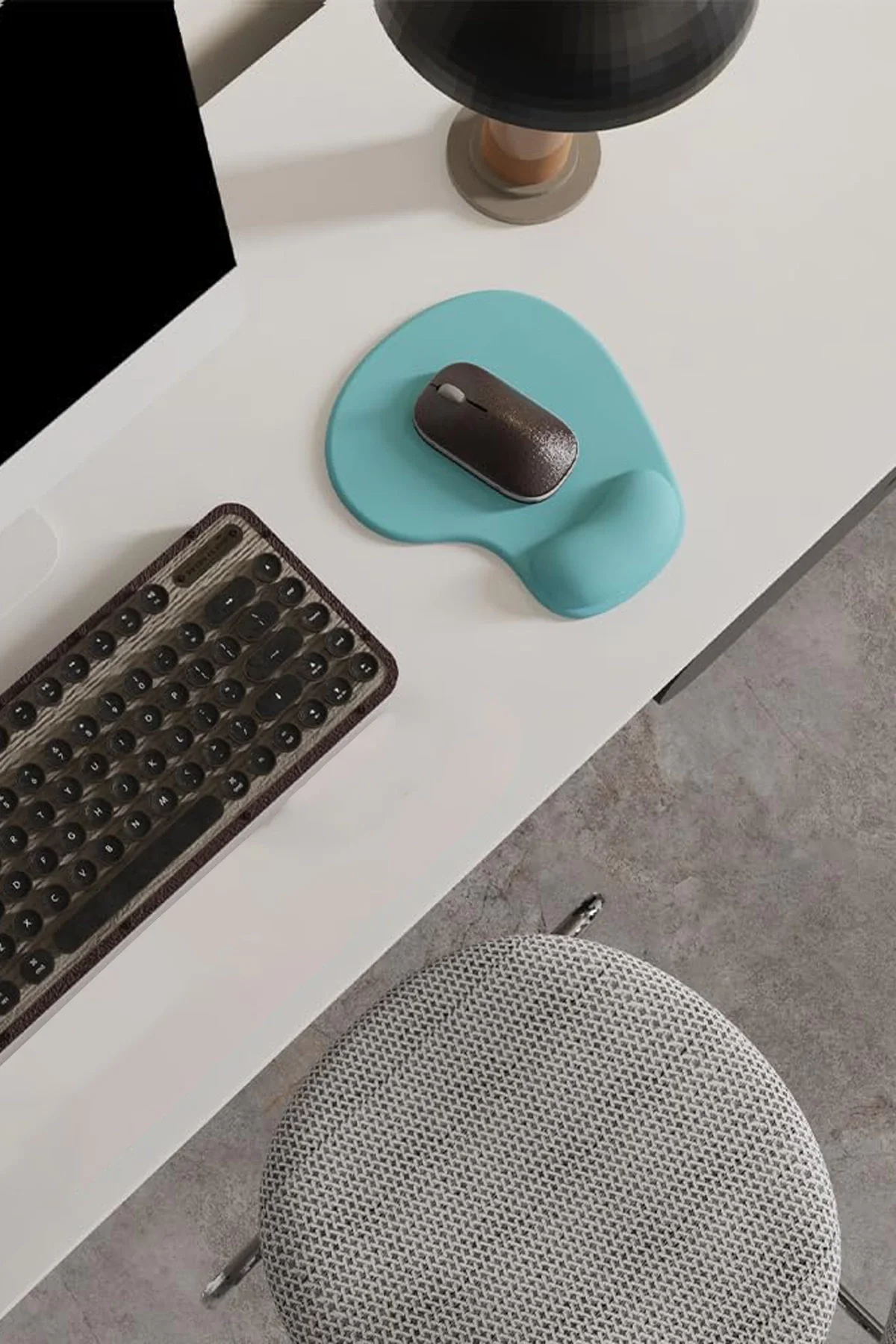 SonicTouch Bilek Destekli Mavi Damla Tipi Pürüzsüz Yüzey Dikişsiz Gamer Oyuncu Mouse Pad 20x22cm