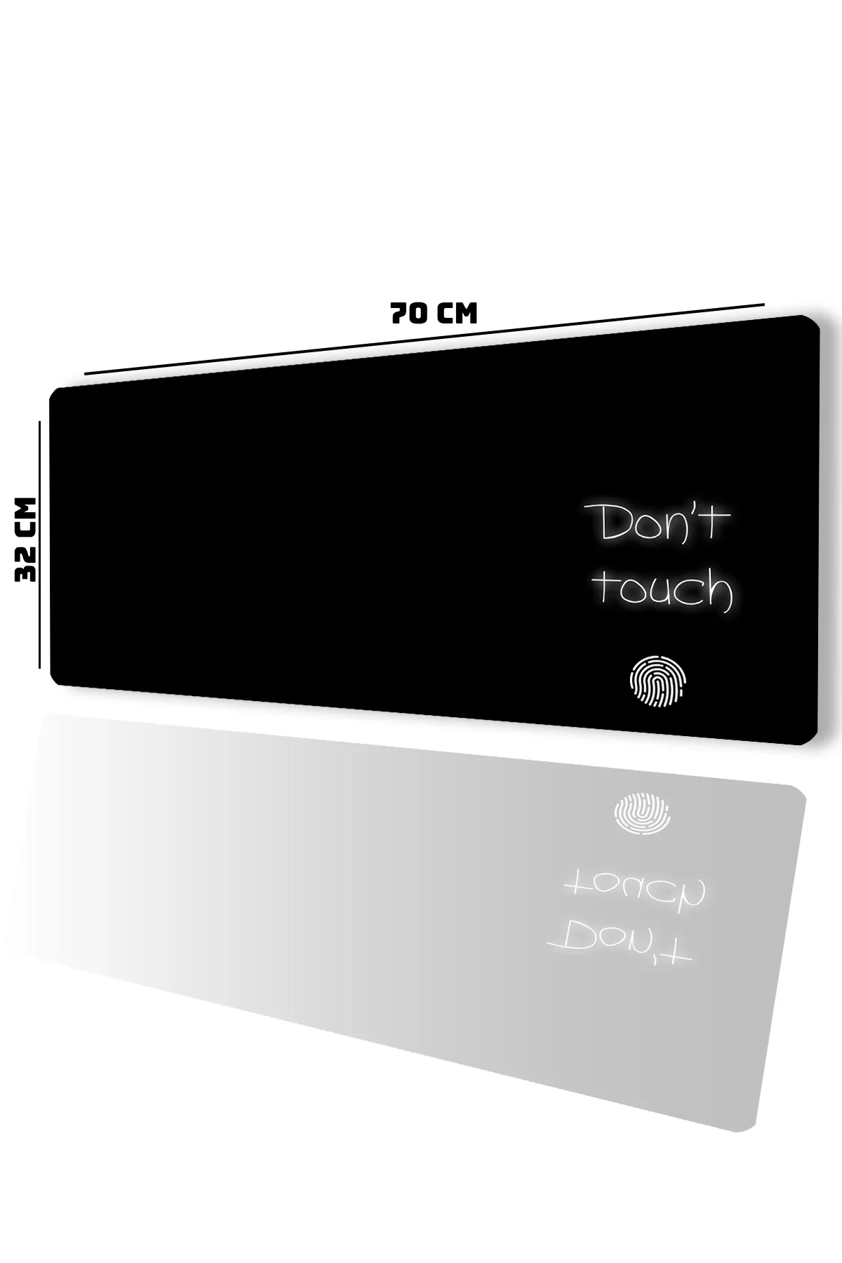 SonicTouch Dokunma Elleme Dont Touch Gamer Oyuncu Dikişsiz Sıvı Geçirmez Klavye Mouse Pad 32x70Cm