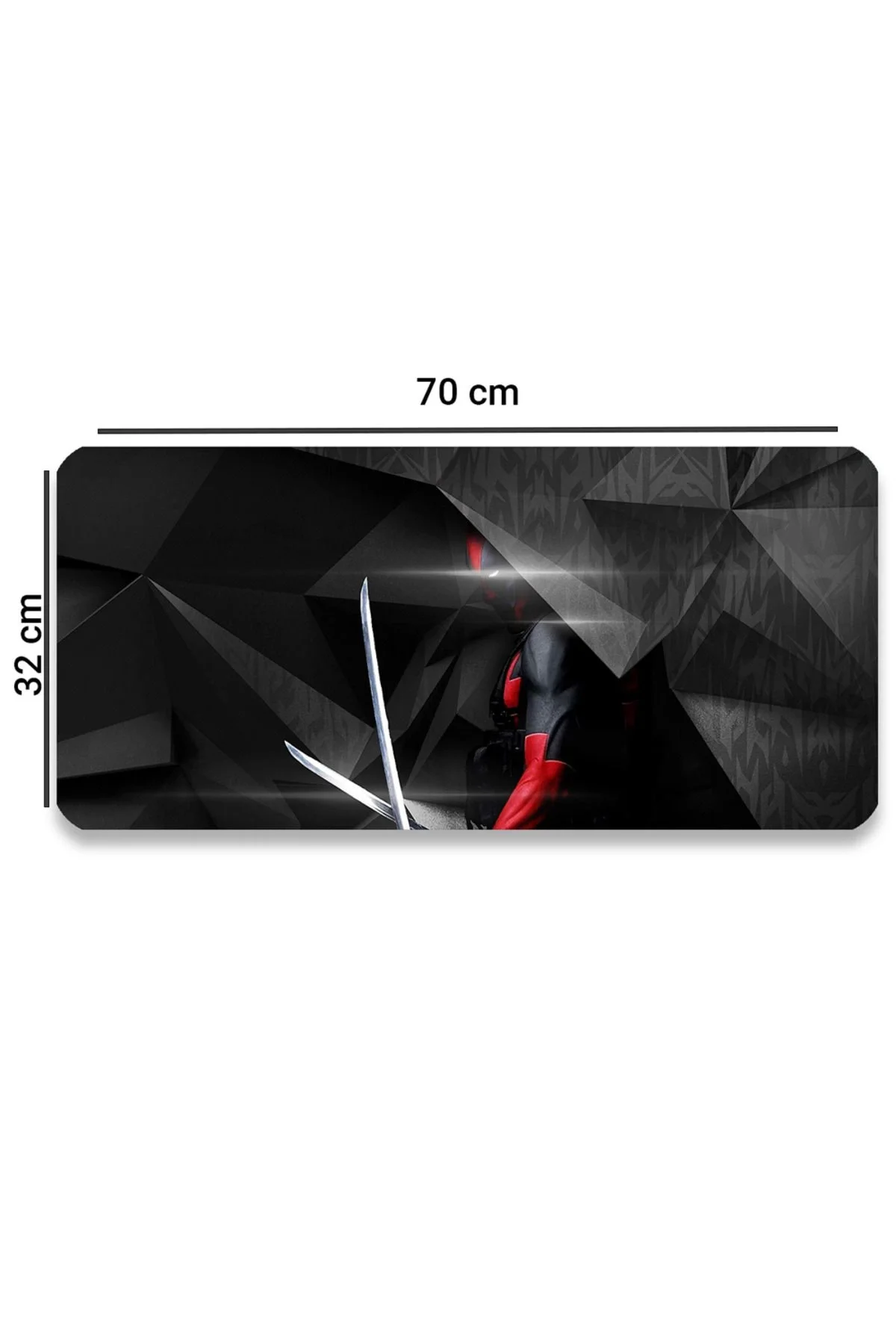 SonicTouch Deadpool Desenli Kaymaz Gaming Oyuncu Masaüstü Dikişsiz Klavye Mouse Pad 32x70Cm