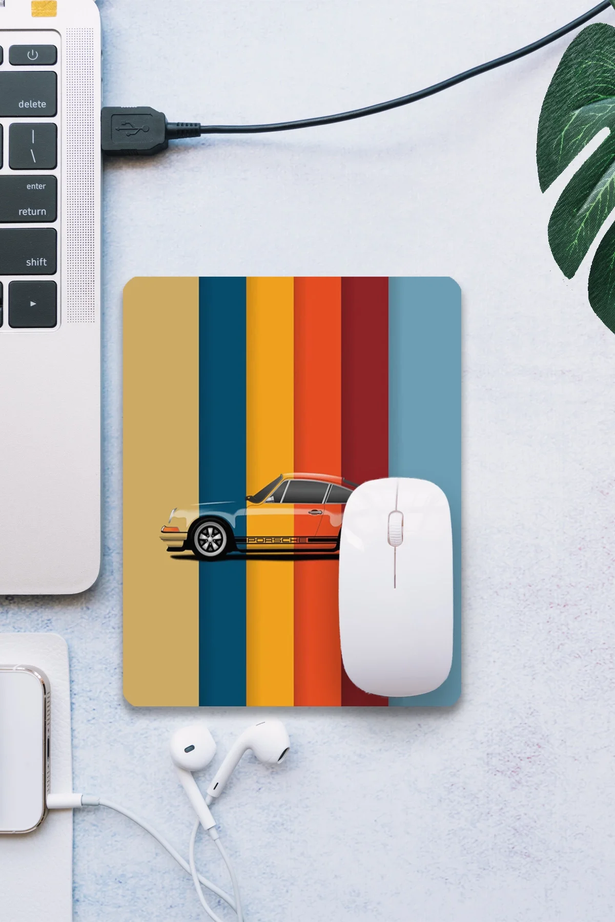 SonicTouch Renkli Araba Temalı Pürüzsüz Yüzey Kaymaz Taban Dikişsiz Kenar Gamer Oyuncu Mouse Pad 19x23cm