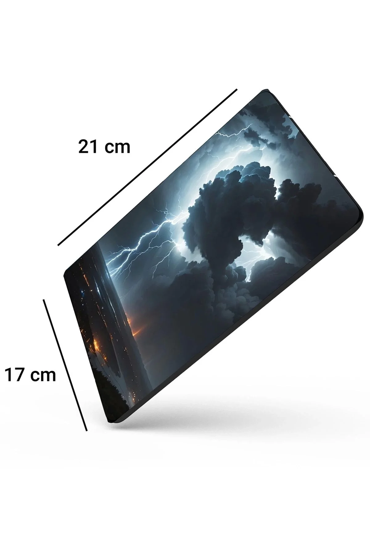 SonicTouch Göklerin Ay Yıldızı Şimşek Temalı Kaydırmaz Gaming Oyuncu Dikişsiz Mouse Pad 17x21cm