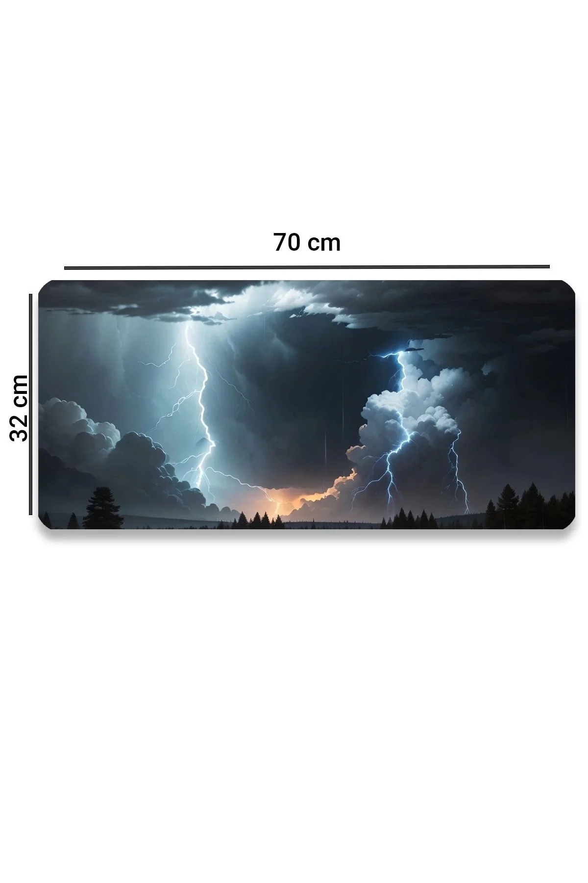 SonicTouch Göklerin Ay Yıldızı Şimşek Temalı Kaymaz Gaming Oyuncu Dikişsiz Klavye Mouse Pad 32x70Cm