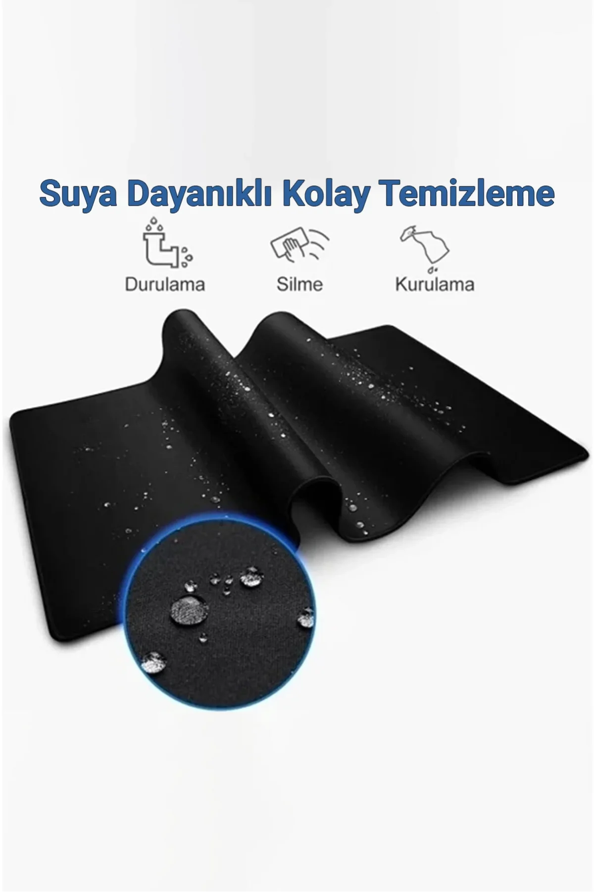 SonicTouch Siyah Gri Kamuflaj Desenli Gamer Oyuncu Dikişsiz Sıvı Geçirmez Klavye Mouse Pad 32x70Cm