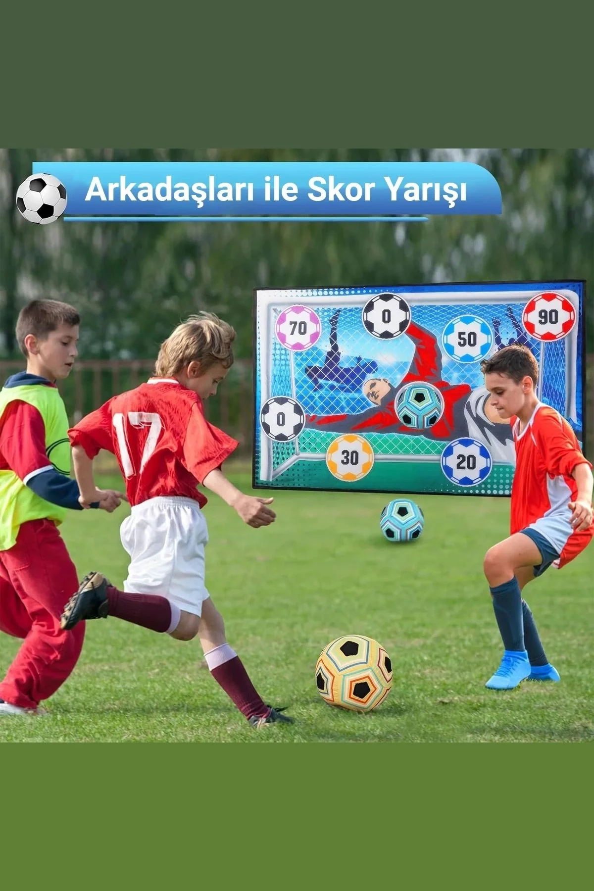 SonicTouch Hedefe Atma Futbol Kalesi Çocuk Top Skor Oyun Matı Katlanabilir Yıkanabilir 100x140cm