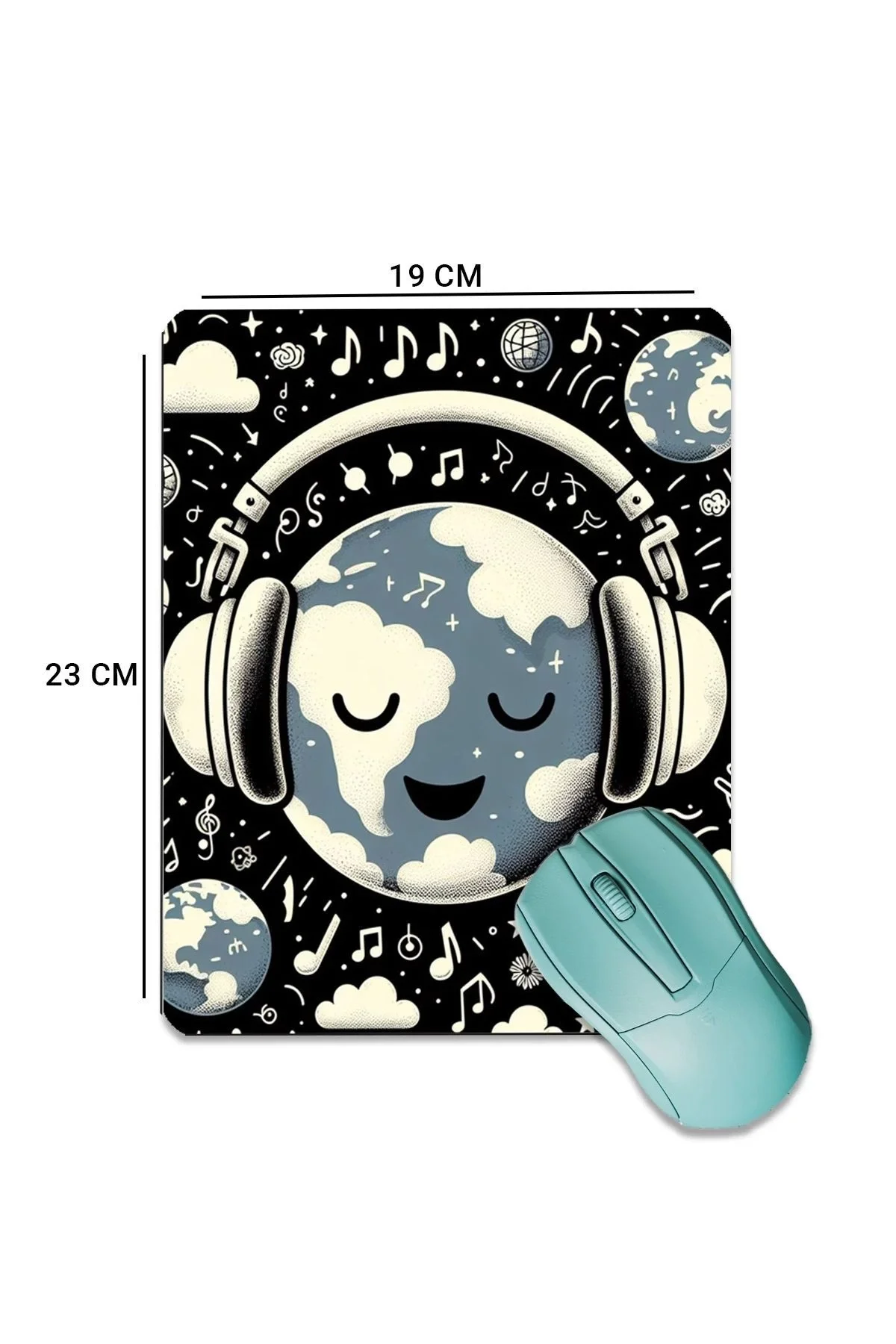 SonicTouch Huzur Vakti Dünya Temalı Pürüzsüz Yüzey Kaymaz Taban Dikişsiz Kenar Gamer Oyuncu Mouse Pad 19x23cm