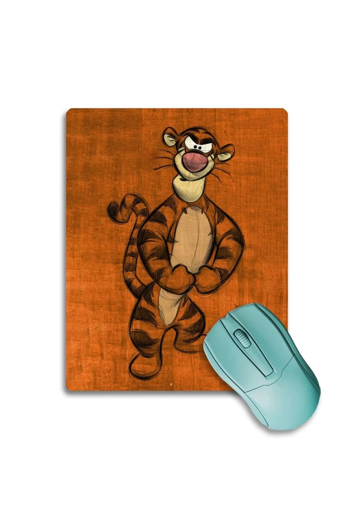 SonicTouch Kaplan Tigger Turuncu Renk Kaydırmaz Gaming Oyuncu Dikişsiz Mouse Pad17x21cm