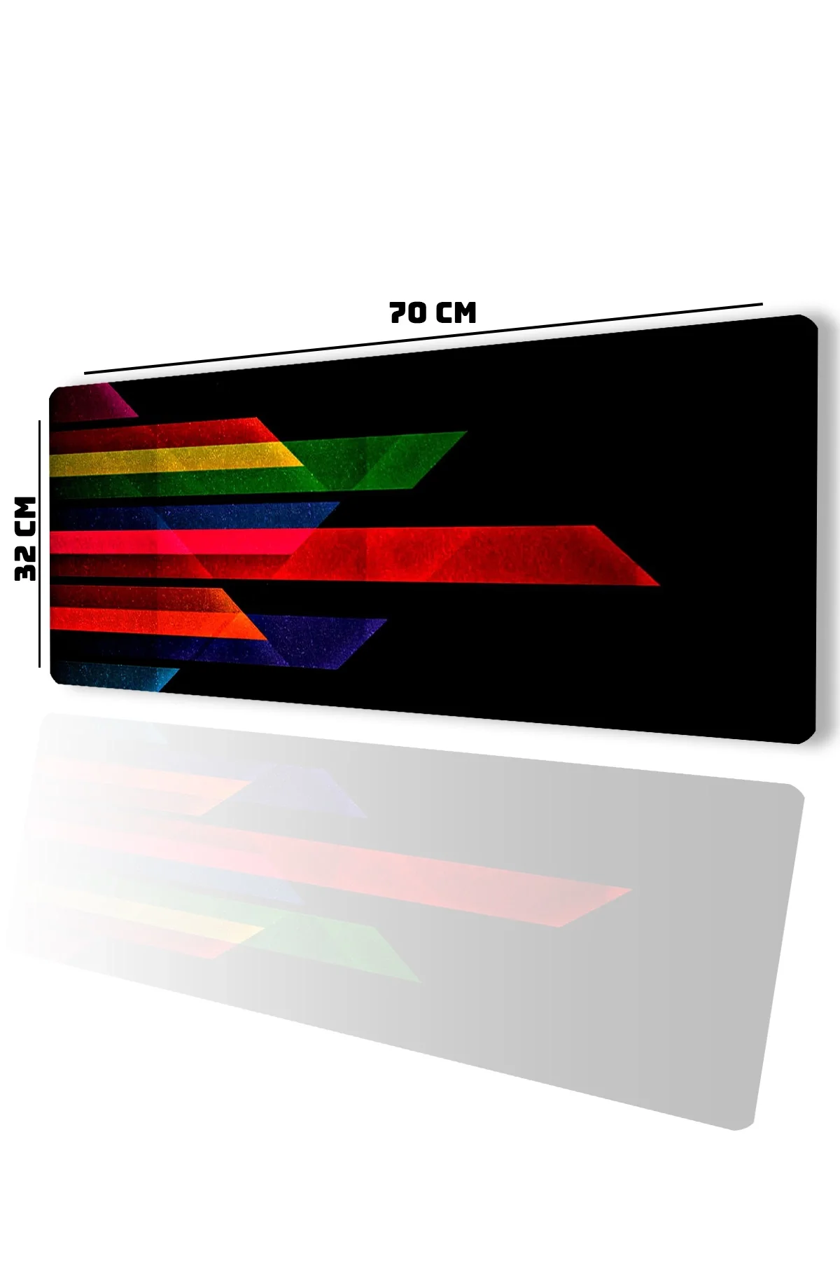 SonicTouch Renkli Soyut Çizgiler Gamer Oyuncu Dikişsiz Sıvı Geçirmez Klavye Mouse Pad 32x70Cm