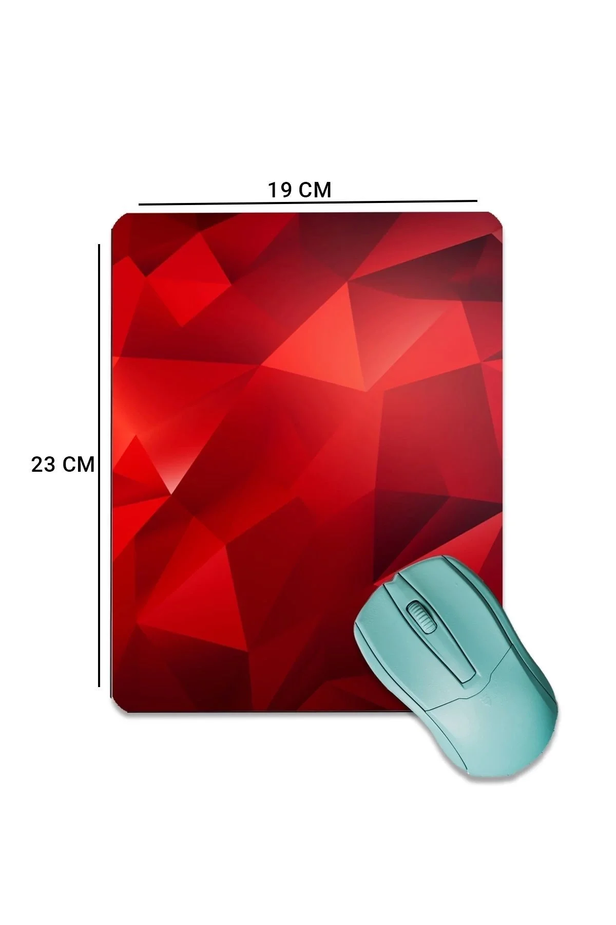 SonicTouch Kızıl Prizma Pürüzsüz Yüzey Kaymaz Taban Dikişsiz Kenar Gamer Oyuncu Kırmızı Mouse Pad 19x23cm