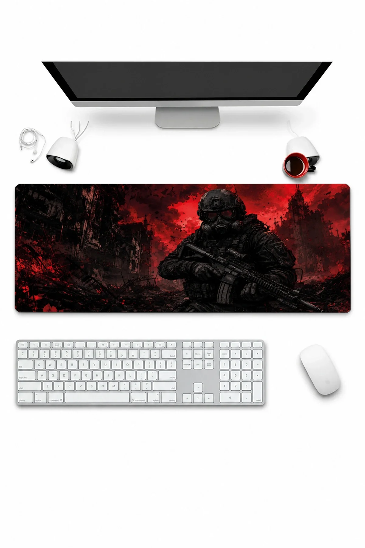 SonicTouch Klavye Mousepad 32x70cm Kıyamet Devriyesi Dikişsiz Pürüzsüz Sıvı Geçirmez Kaymaz Taban