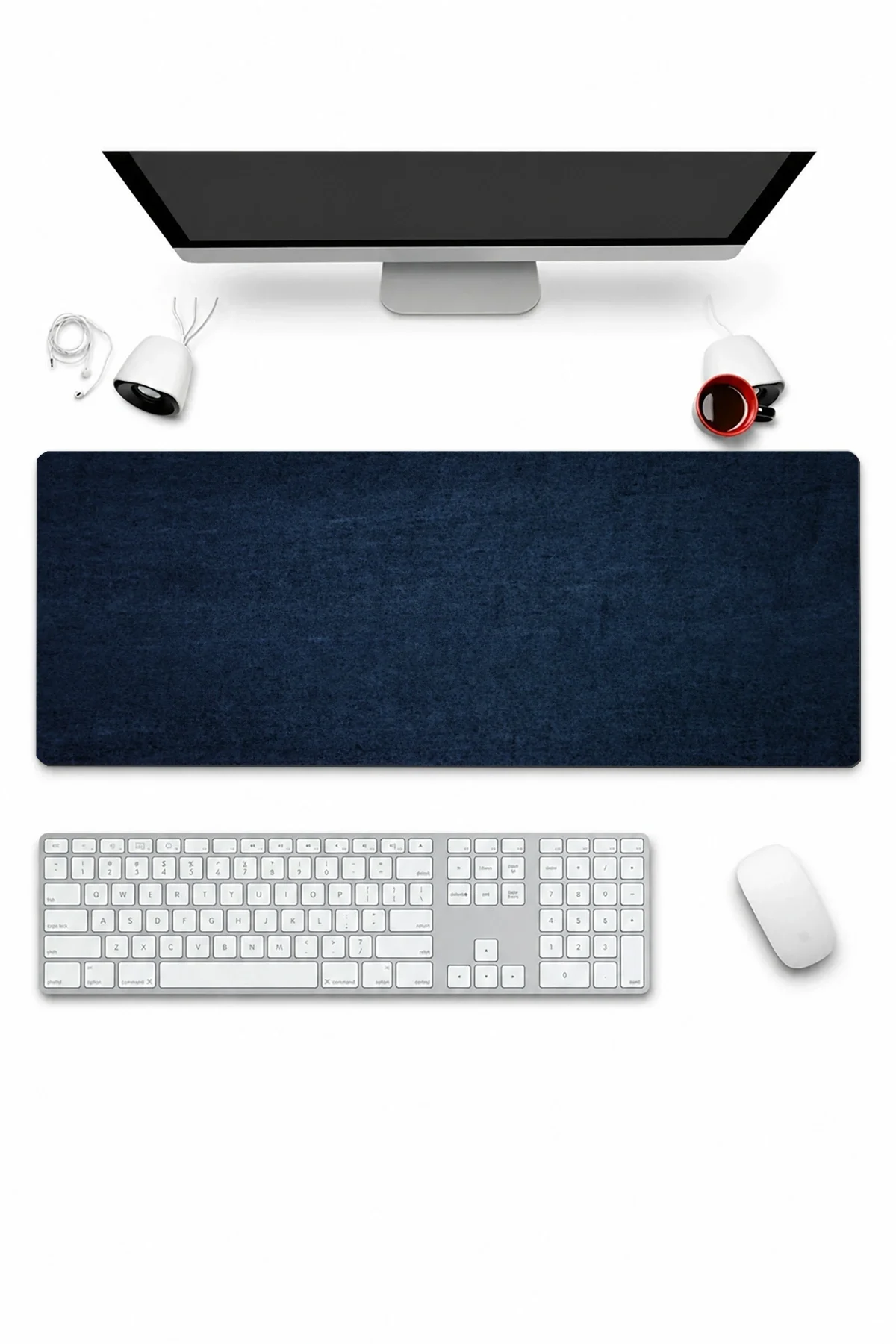SonicTouch Klavye Mousepad 32x70cm Gece Mavisi Dikişsiz Pürüzsüz Sıvı Geçirmez Kaymaz Taban