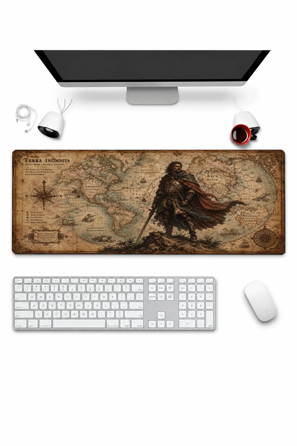 SonicTouch Klavye Mousepad 32x70cm Dünya Fatihi Dikişsiz Pürüzsüz Sıvı Geçirmez Kaymaz Taban
