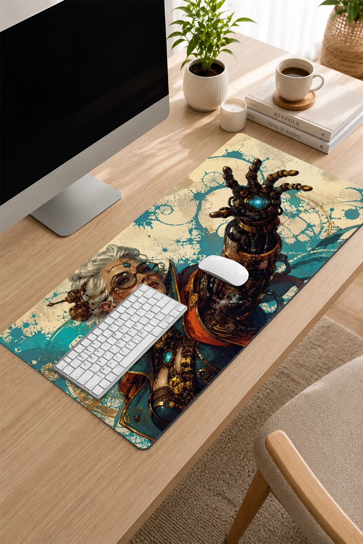 SonicTouch Klavye Mousepad 32x70cm Bakır Bilge Dikişsiz Pürüzsüz Sıvı Geçirmez Kaymaz Taban