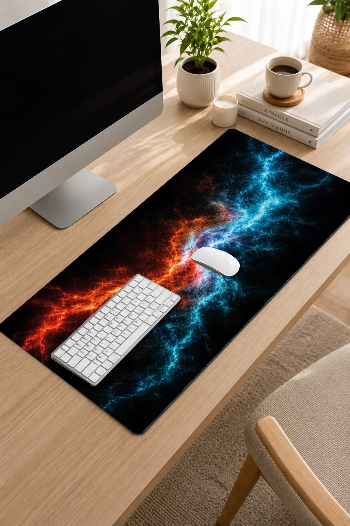 SonicTouch Klavye Mousepad 32x70cm Enerji Kırılması Dikişsiz Pürüzsüz Sıvı Geçirmez Kaymaz Taban