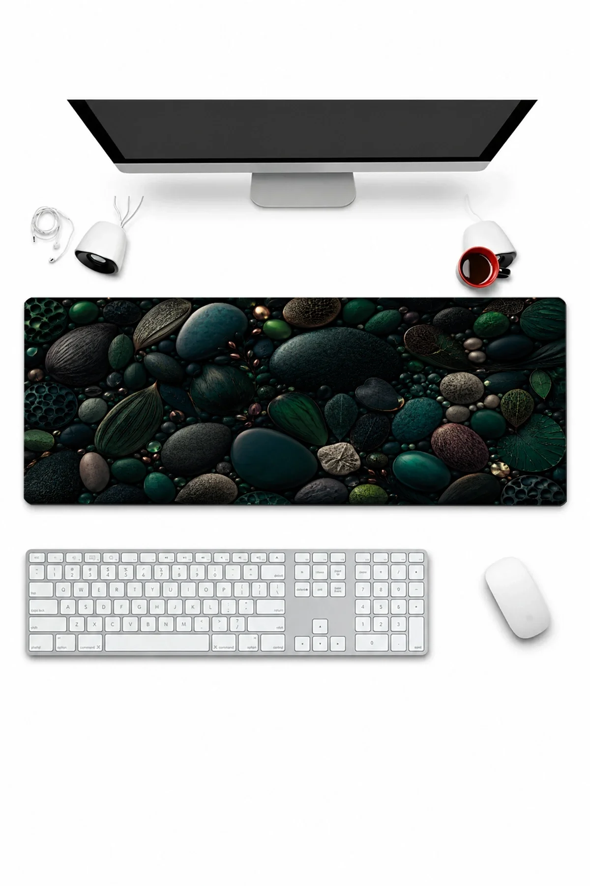 SonicTouch Klavye Mousepad 32x70cm Orman Mücevherleri Dikişsiz Pürüzsüz Sıvı Geçirmez Kaymaz Taban