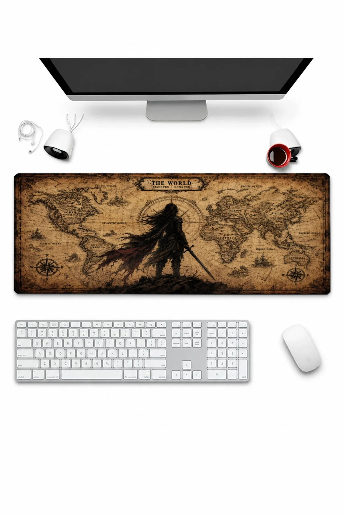 SonicTouch Klavye Mousepad 32x70cm Dünyanın Eşiğinde Dikişsiz Pürüzsüz Sıvı Geçirmez Kaymaz Taban