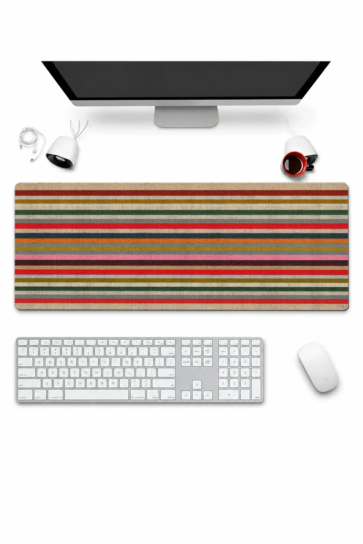 SonicTouch Klavye Mousepad 32x70cm Yörük Kilimi Dikişsiz Pürüzsüz Sıvı Geçirmez Kaymaz Taban
