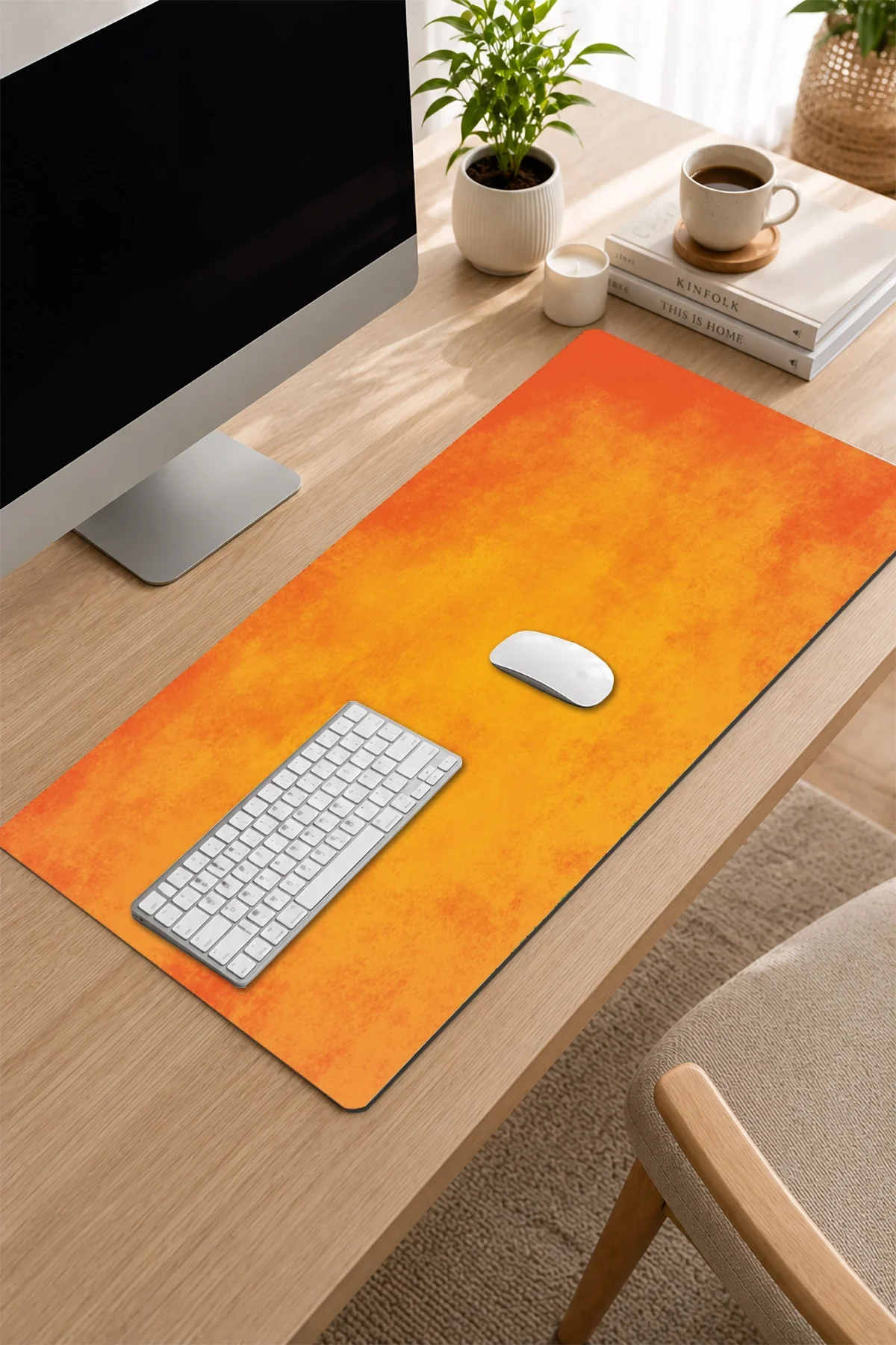 SonicTouch Klavye Mousepad 32x70cm Gün Batımı Dokusu Dikişsiz Pürüzsüz Sıvı Geçirmez Kaymaz Taban